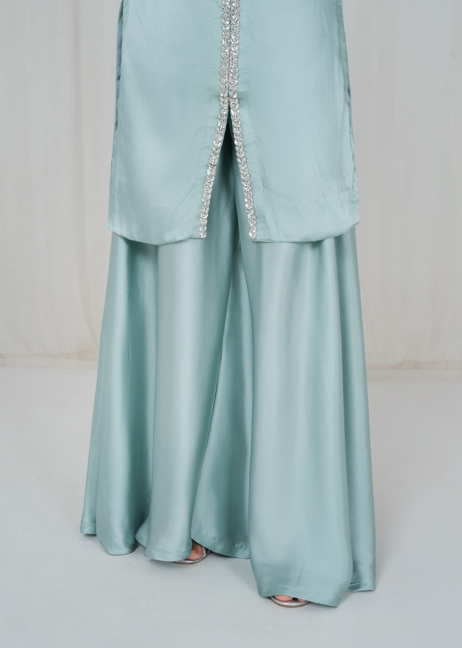 poly silk Sharara in Cloud blue