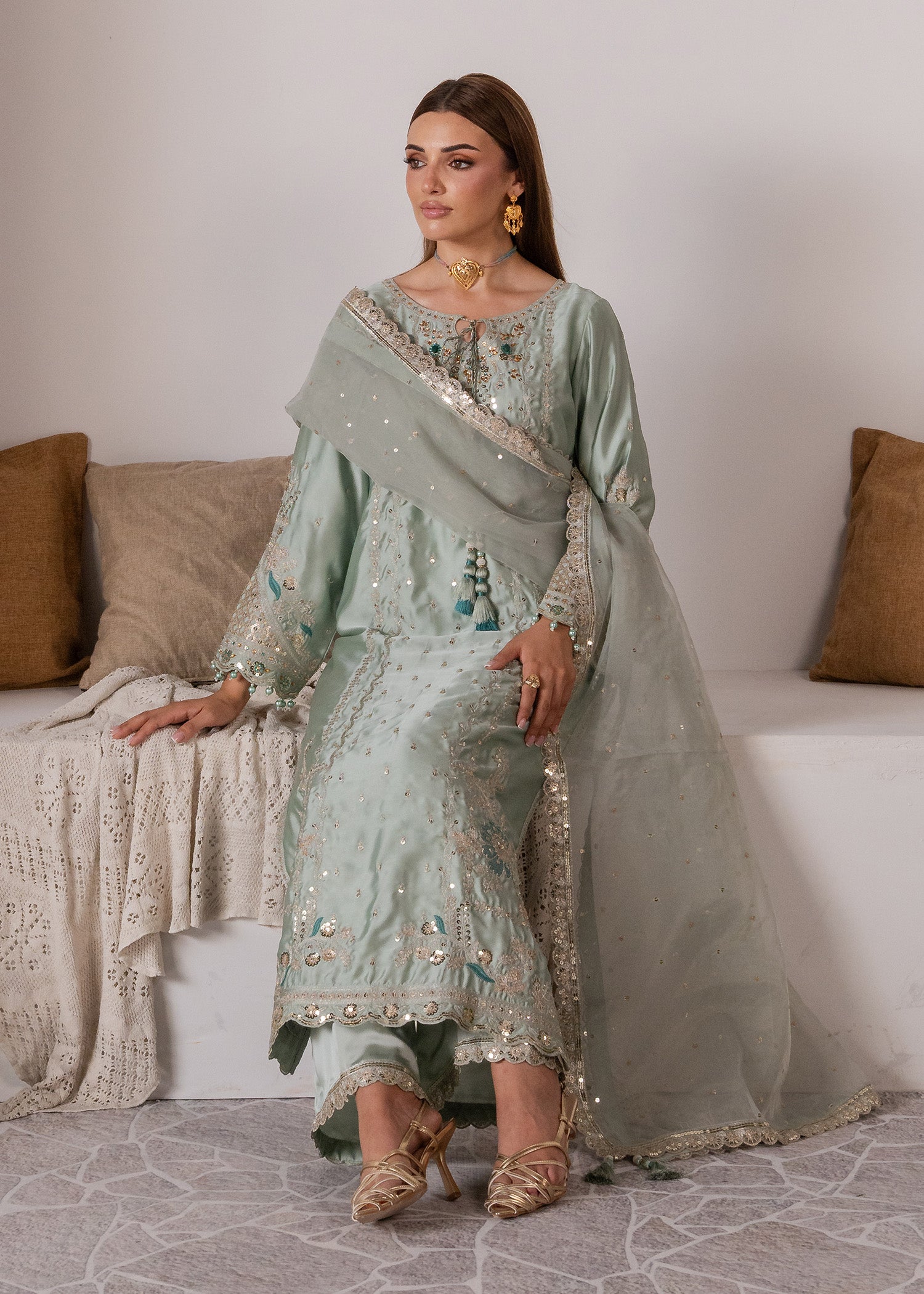 charmuse/shamooz Kurta Set in Mint green