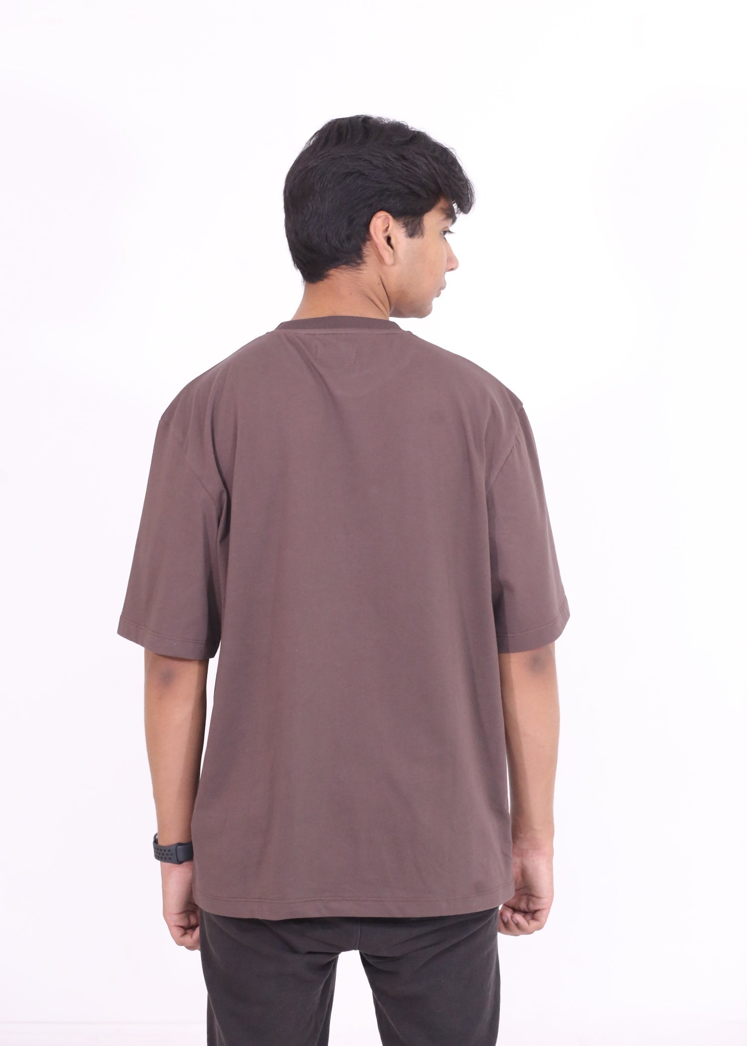 cotton jersey T Shirt in Chocolate brown