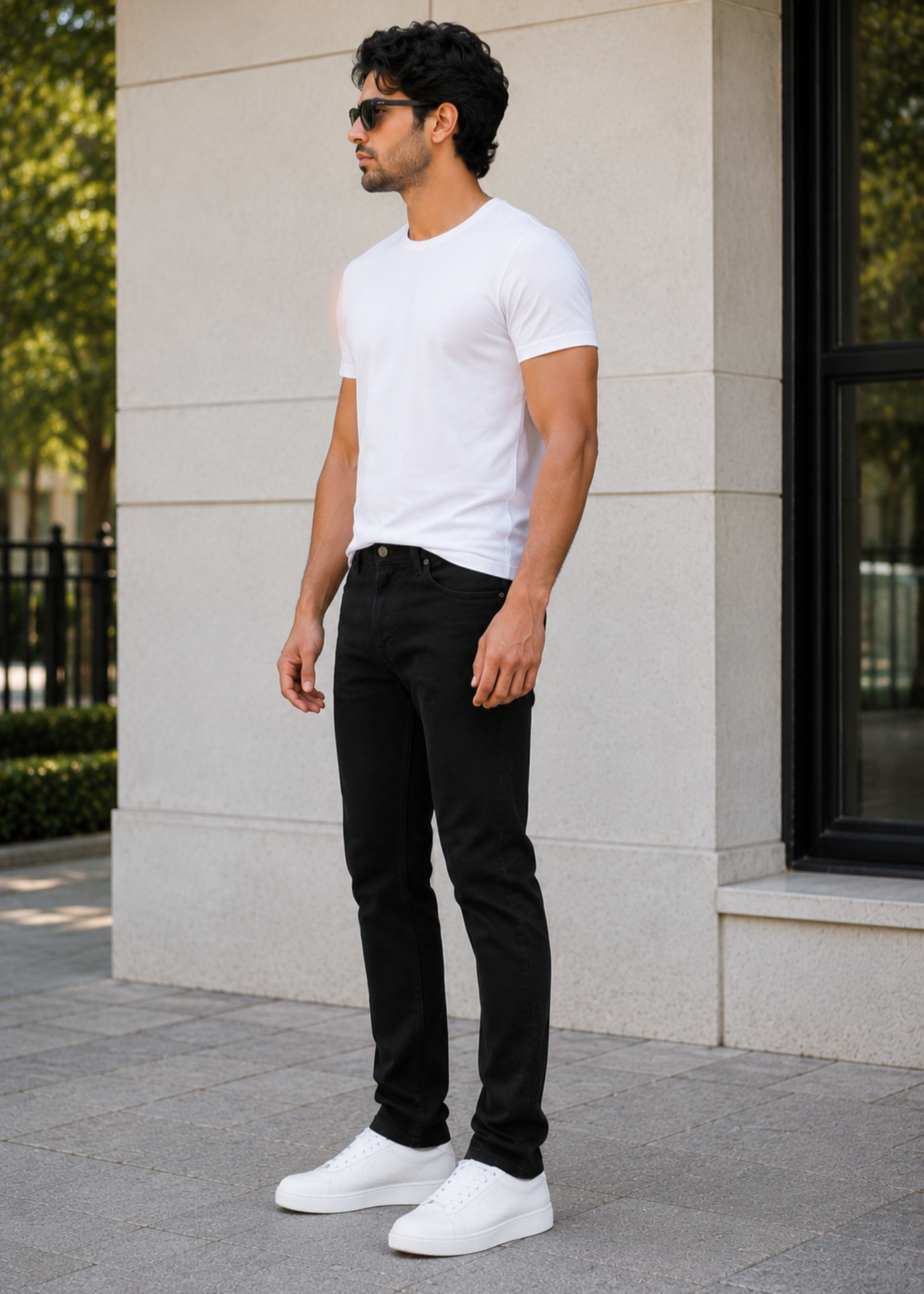 cotton Pants in Jet black