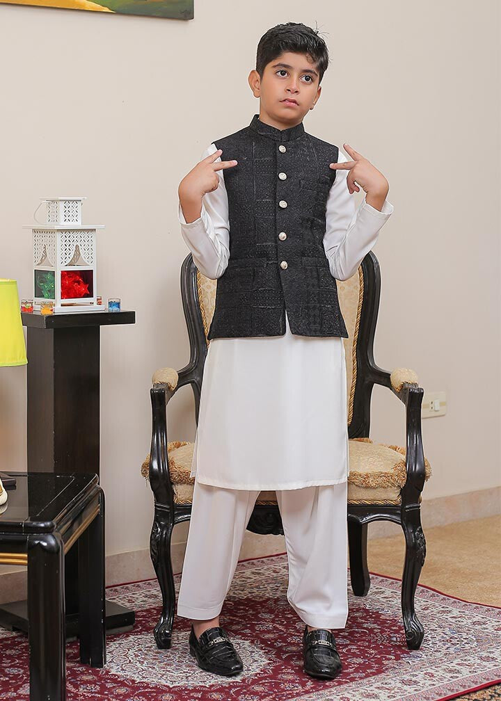 banarsi silk Waistcoat in Black