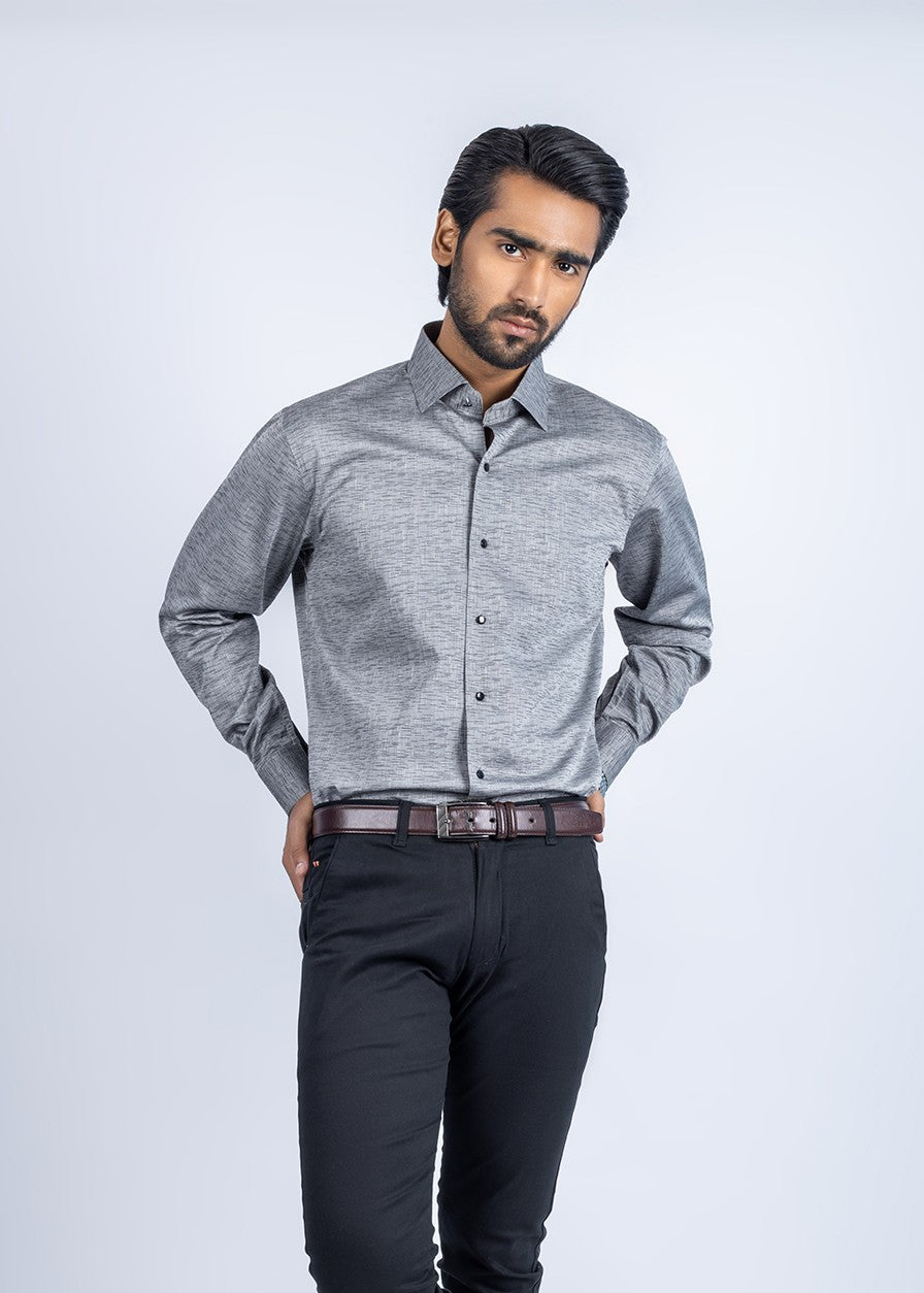 cotton Casual Shirt in Grey
