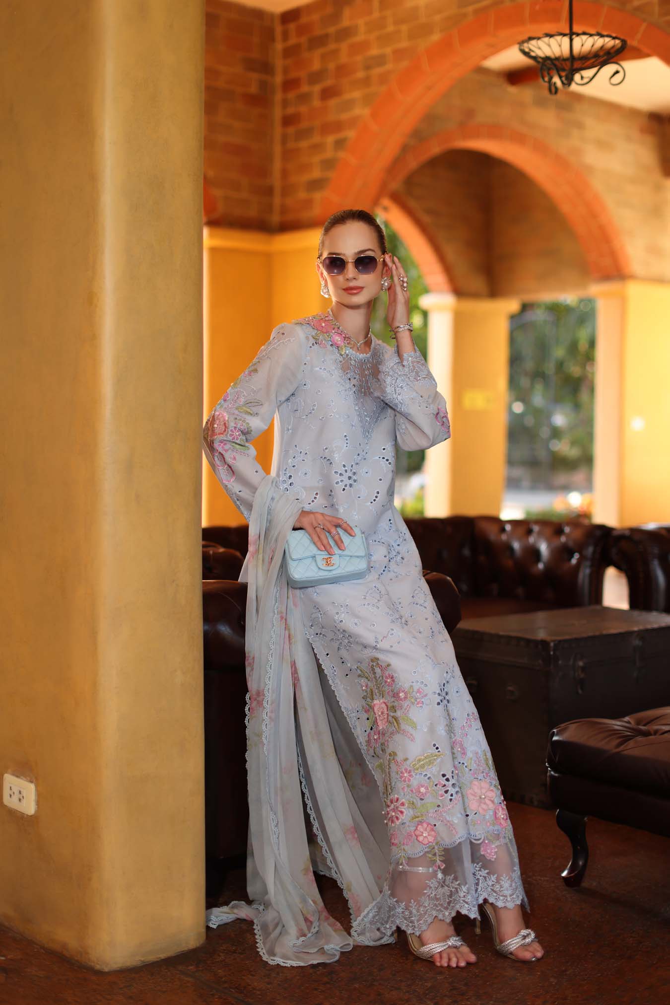 Luxury Eid Schiffli Laserkari Lawn – D10 - B - Roselle
