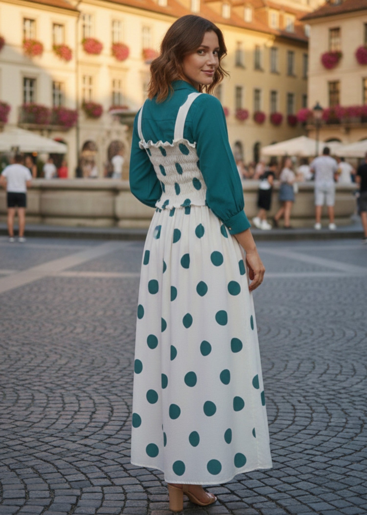 georgette Maxi in Teal