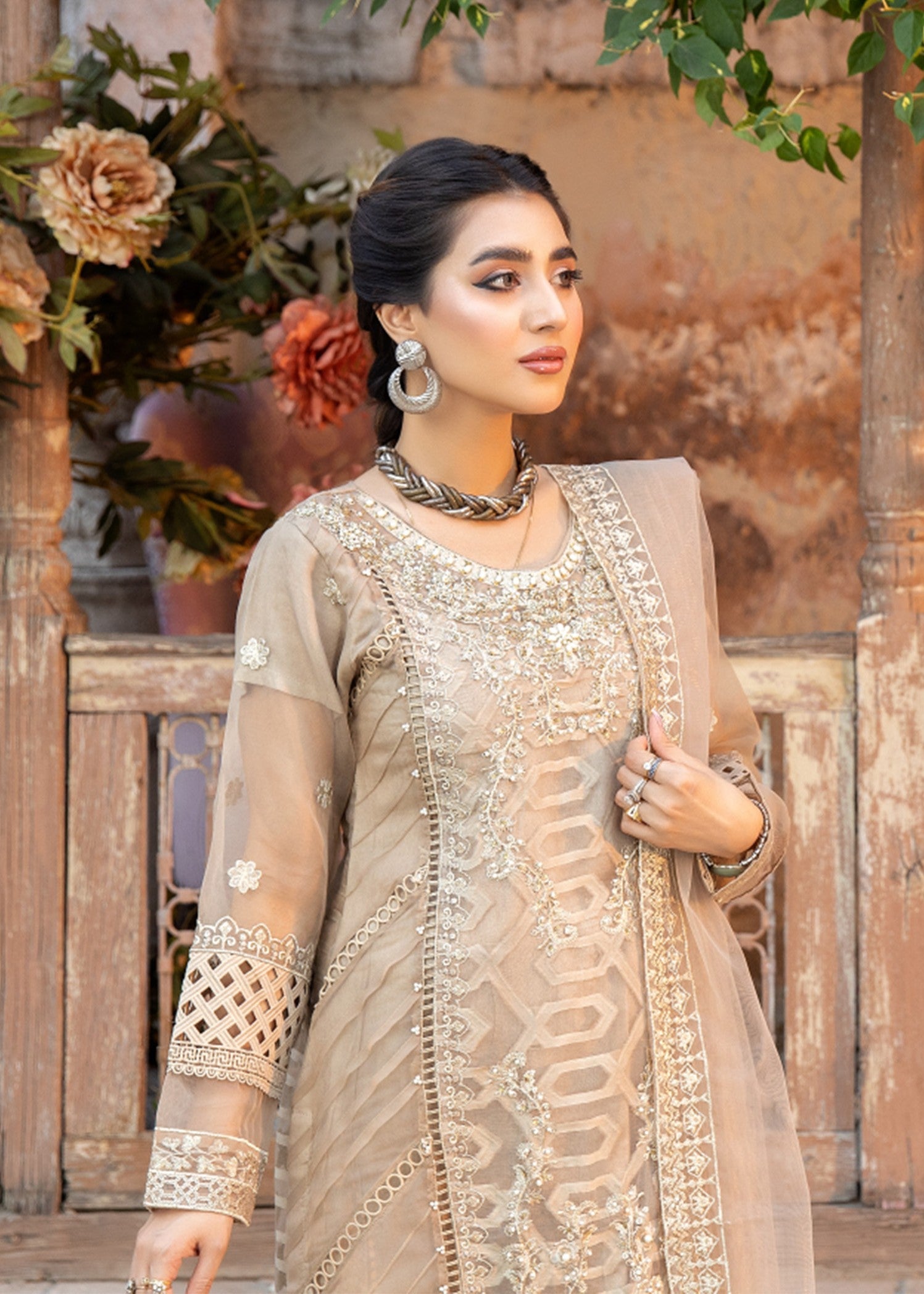 karandi Kurta Set in Brown