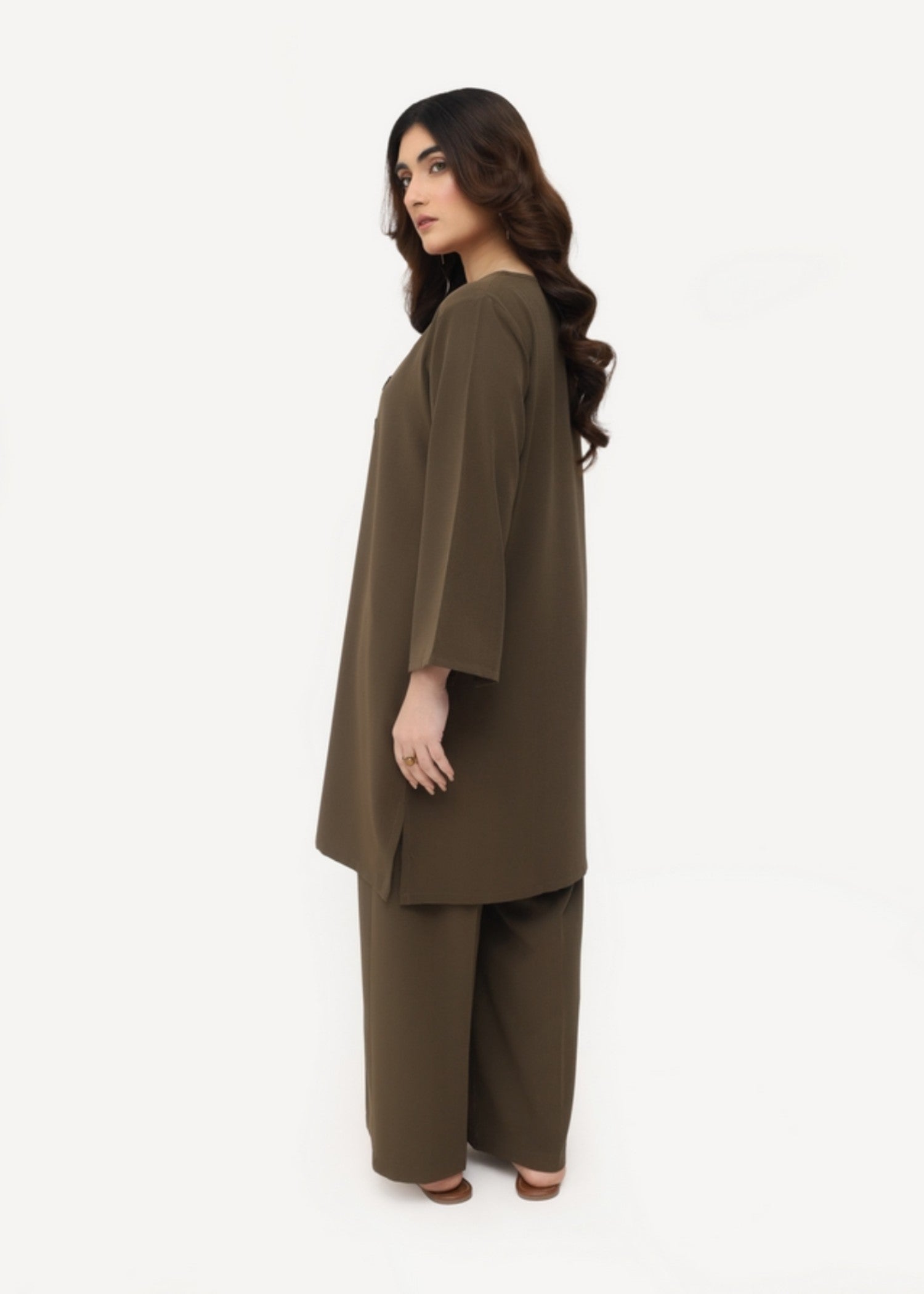 georgette Co Ord Sets in Mocha brown