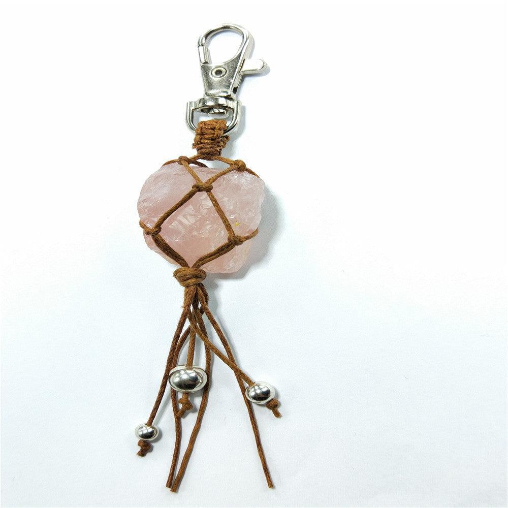 Natural Crystal Rough Stone Keychain