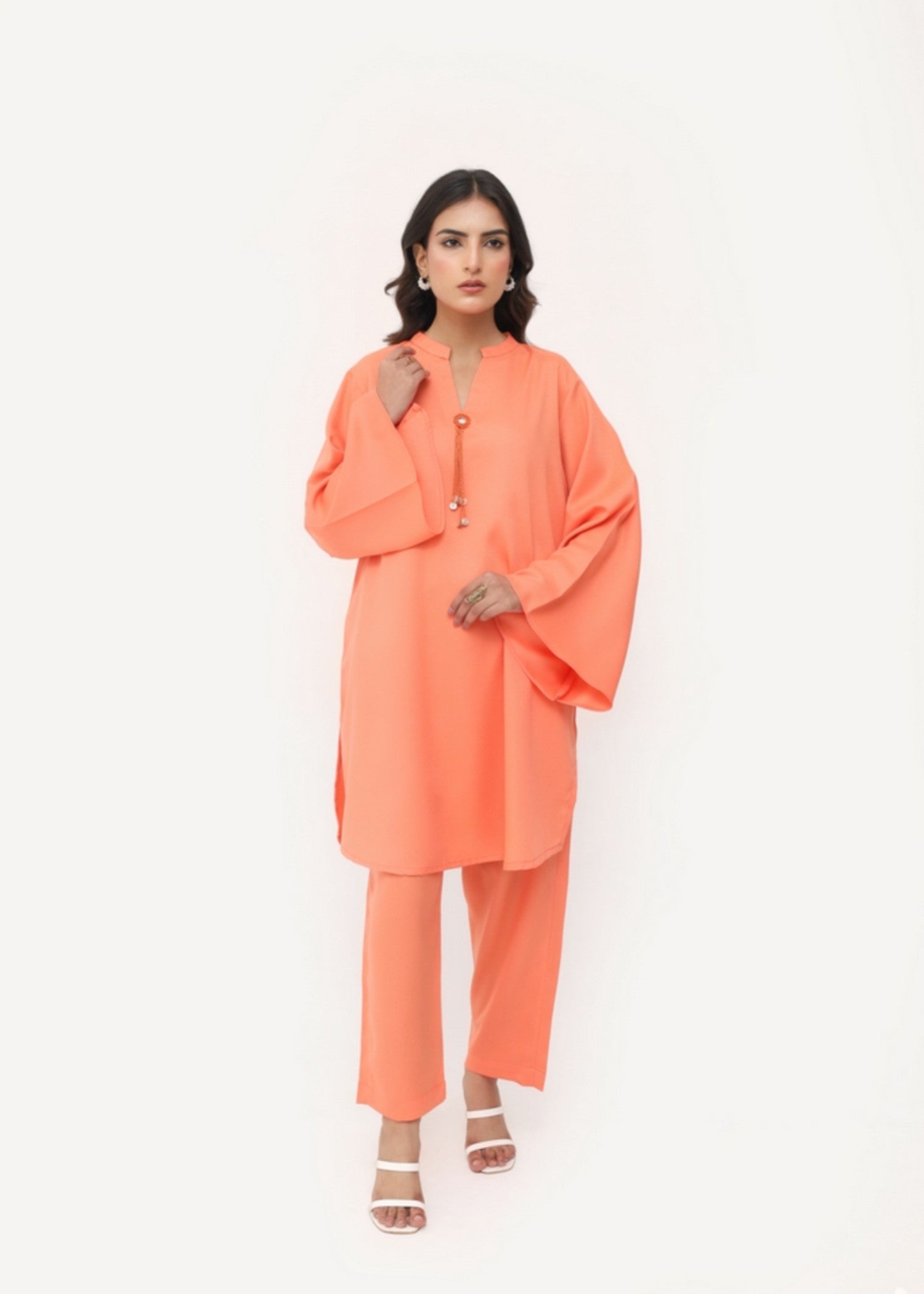 grip Co Ord Sets in Peach orange