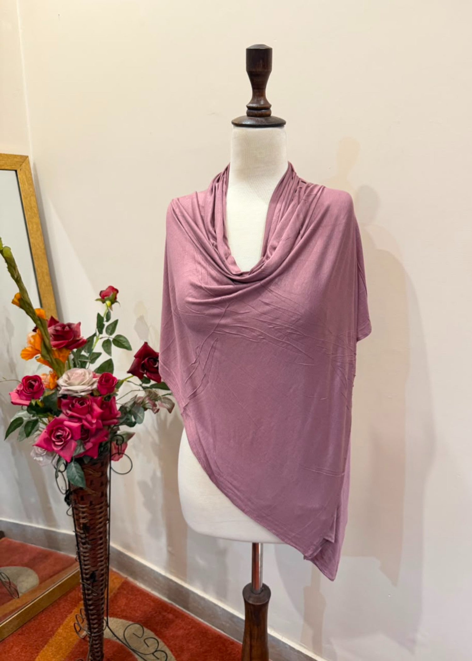 jersey knit Hijab in Zinnia pink