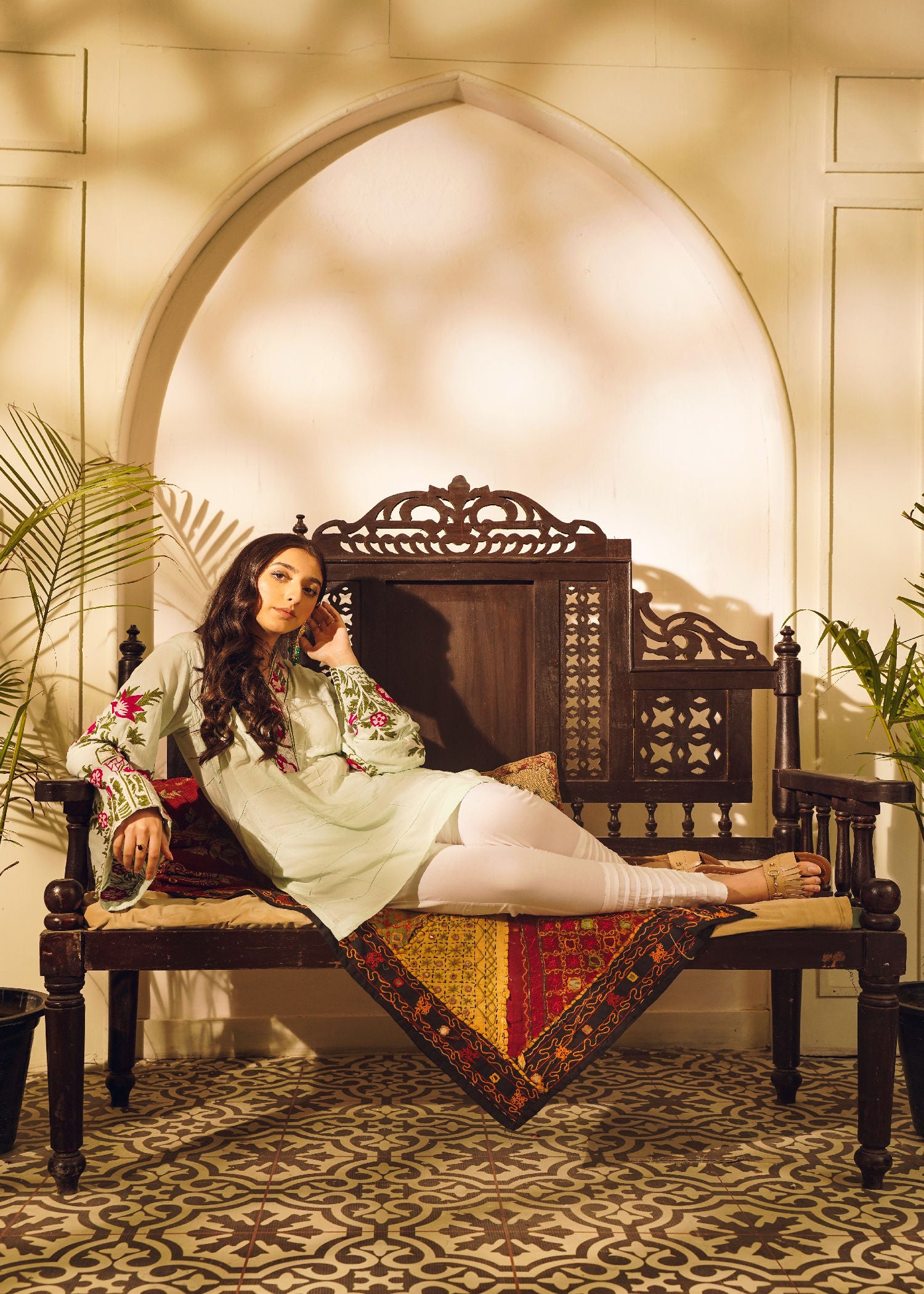 lawn Kurti in Pistachio green