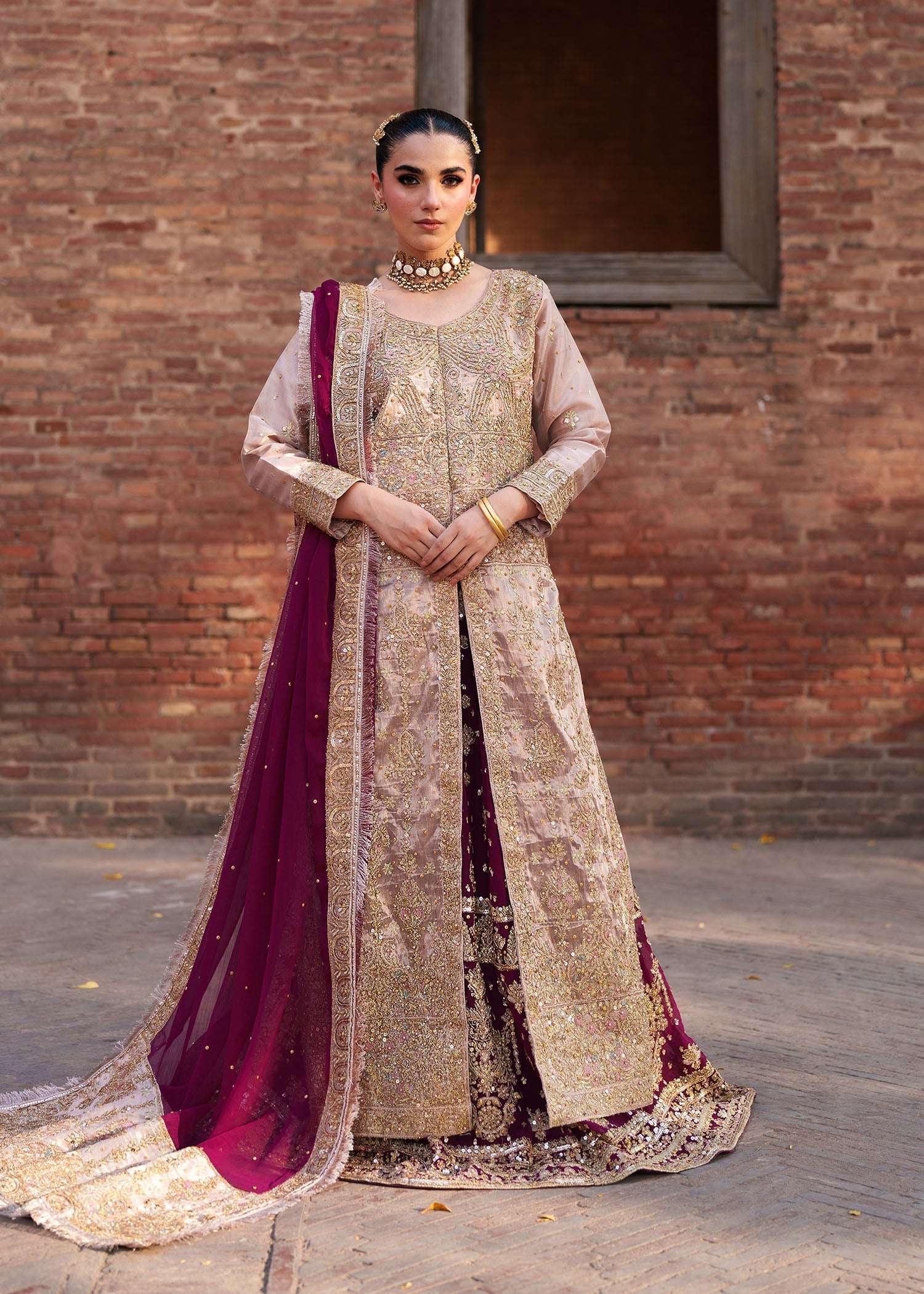 net Lehenga in Blush pink