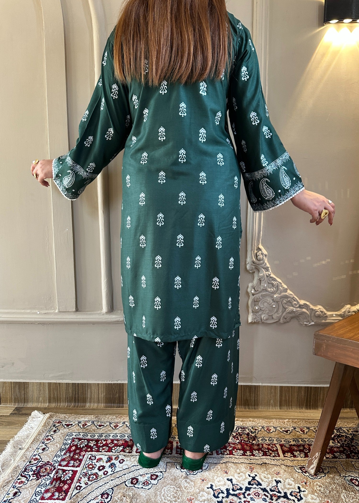 arabic lawn Co Ord Sets in Green