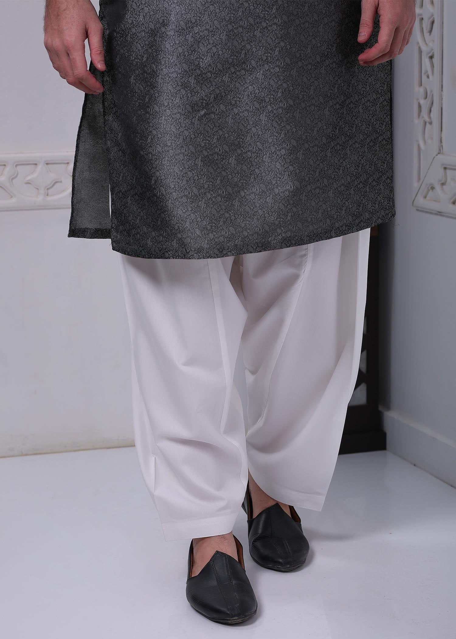 cotton silk Shalwar in Off-white by Real Image Clothing