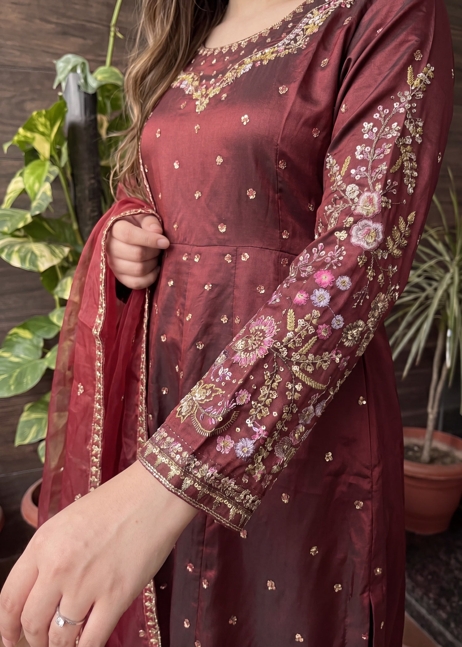silk Maxi in Maroon