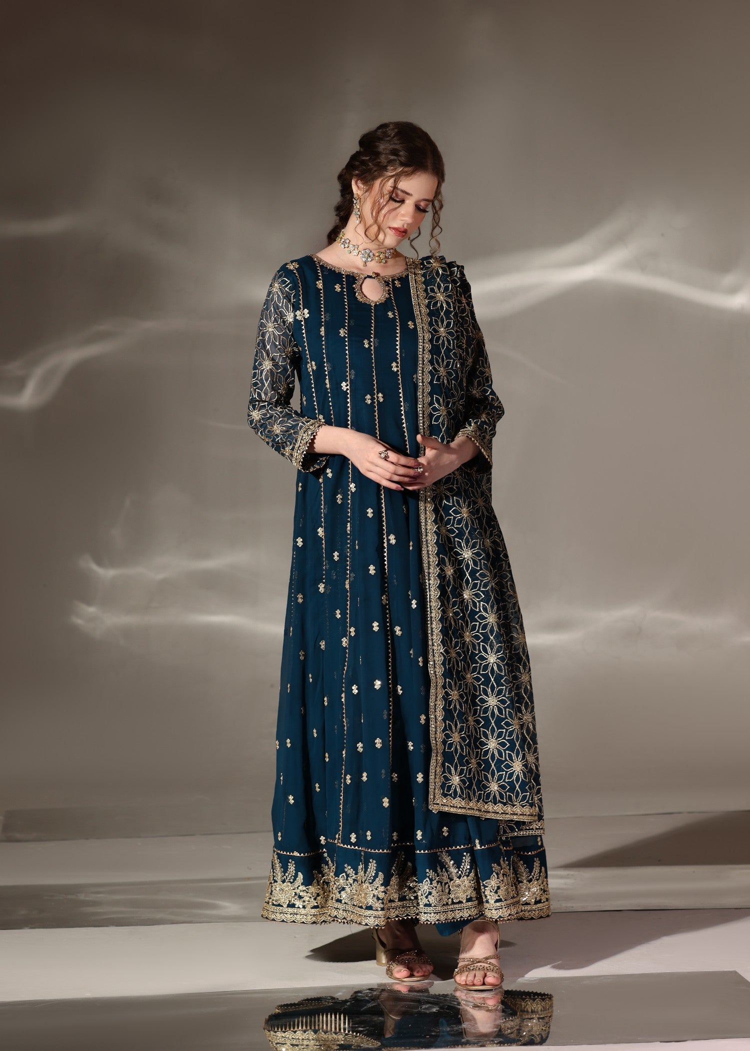 chiffon Maxi in Cobalt blue