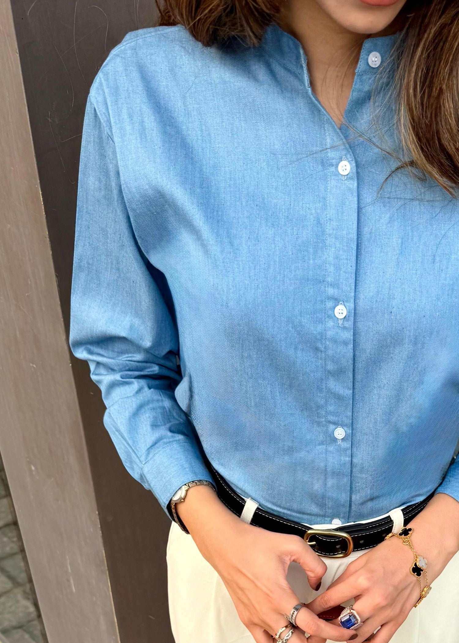 cotton Formal Shirt in Denim