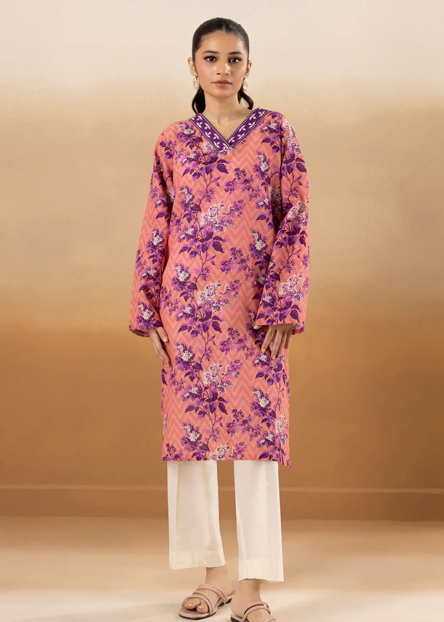 khaddar Kurti in Pink
