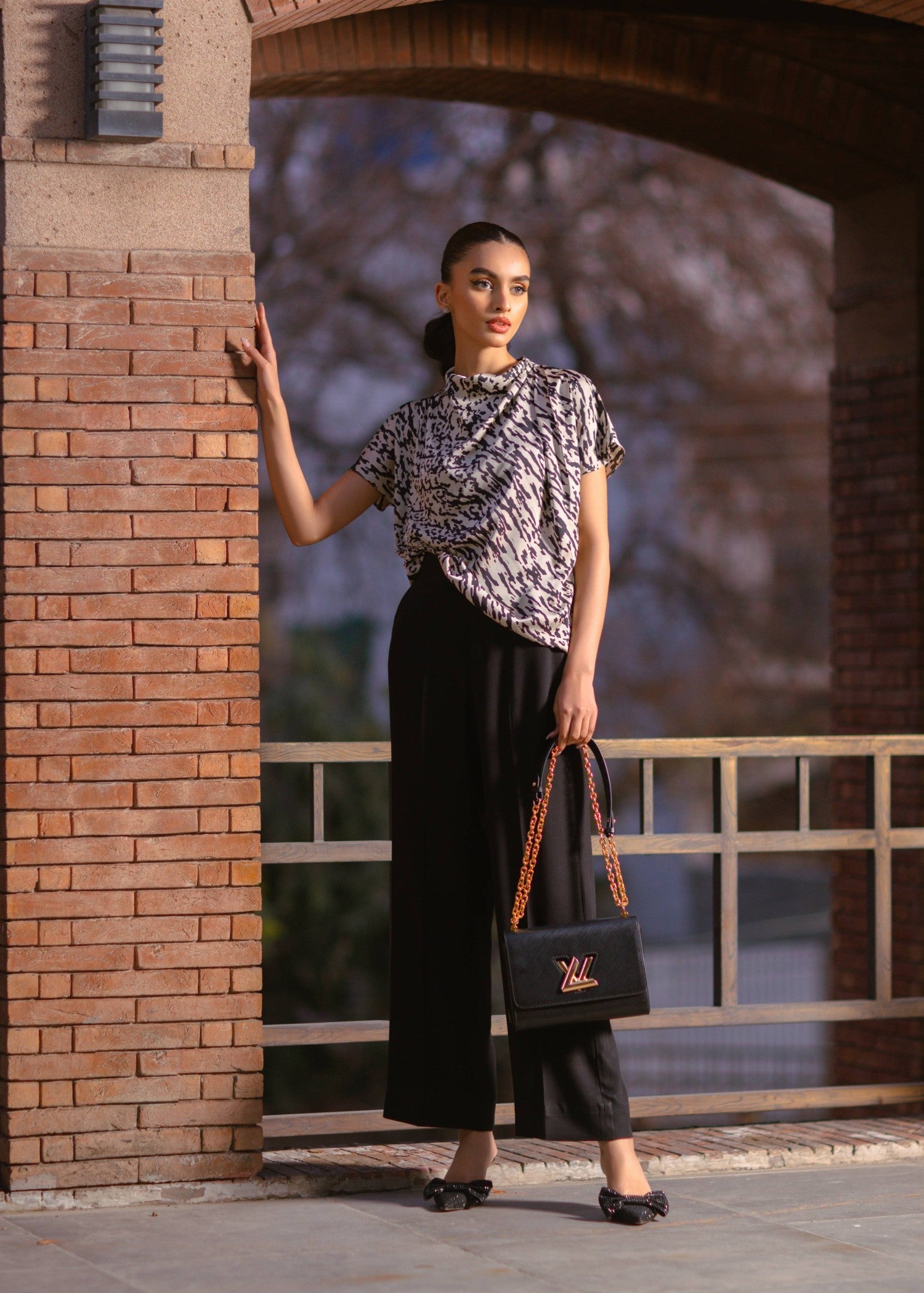 viscose raw silk Top in Ivory