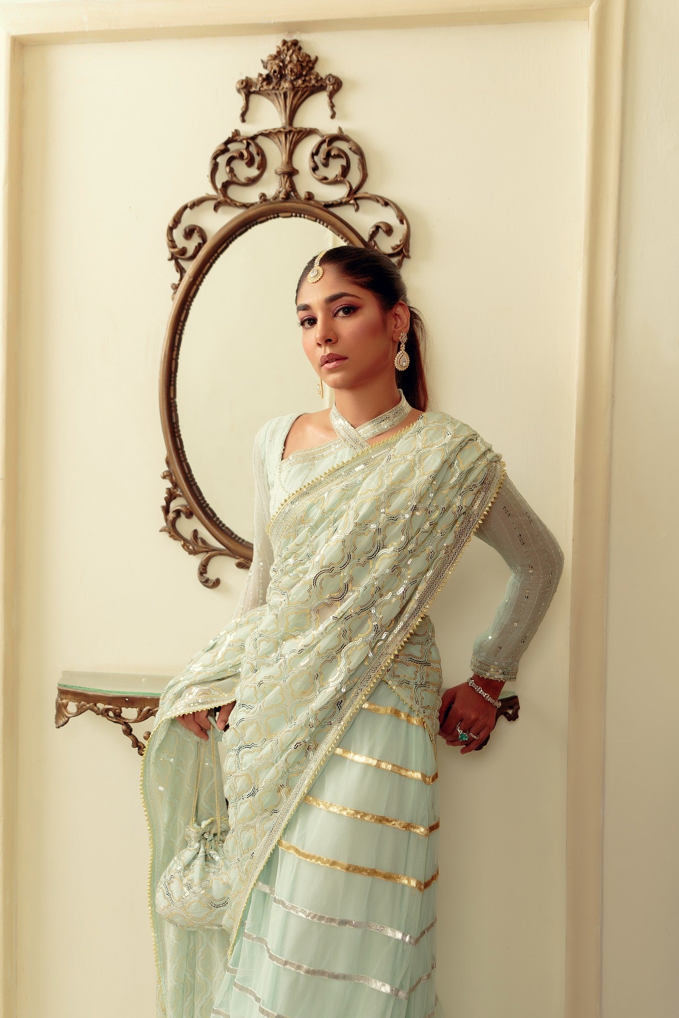 chiffon Saree in Blue