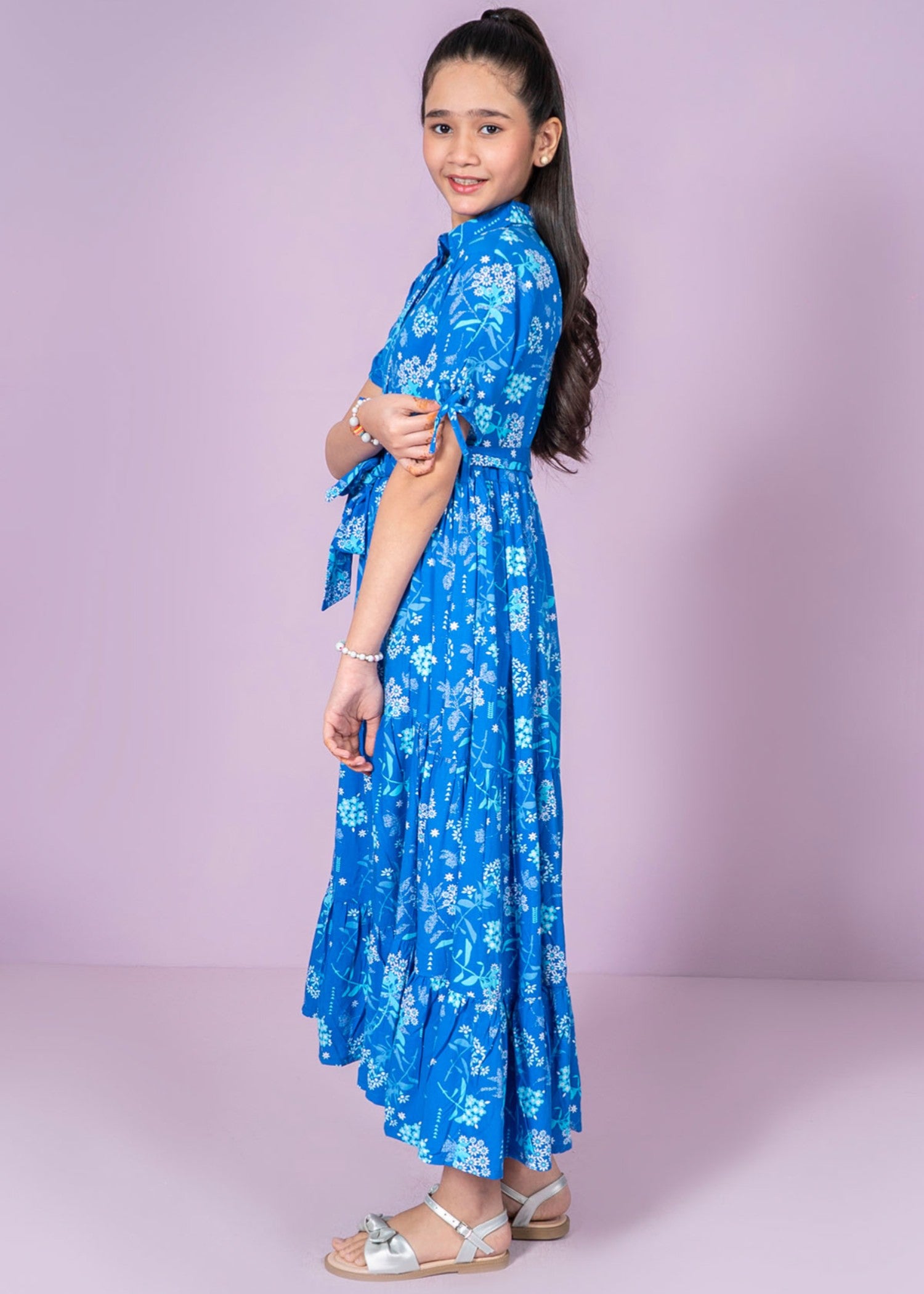 linen Frock in Royal blue