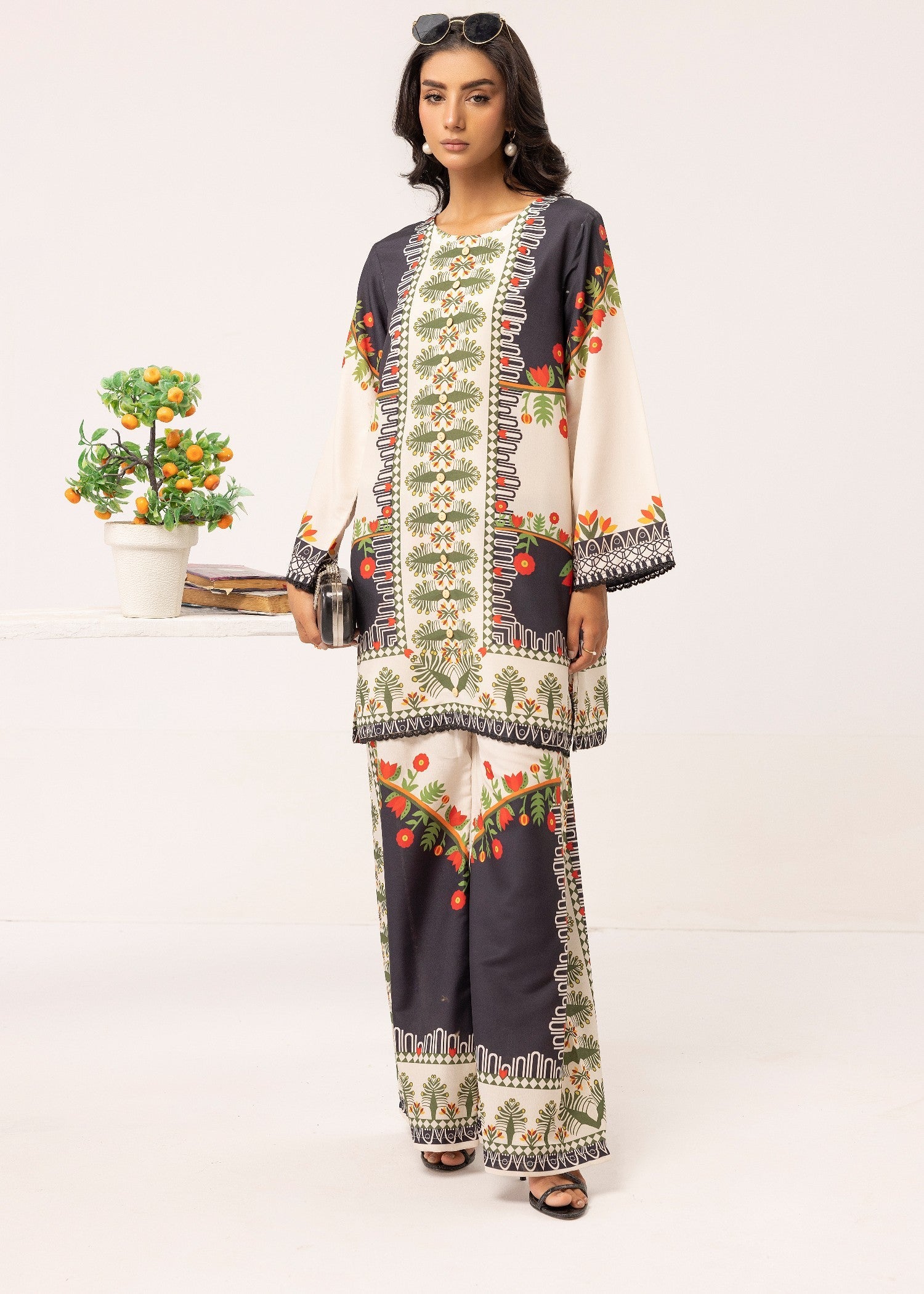 lawn Co Ord Sets in Black, beige