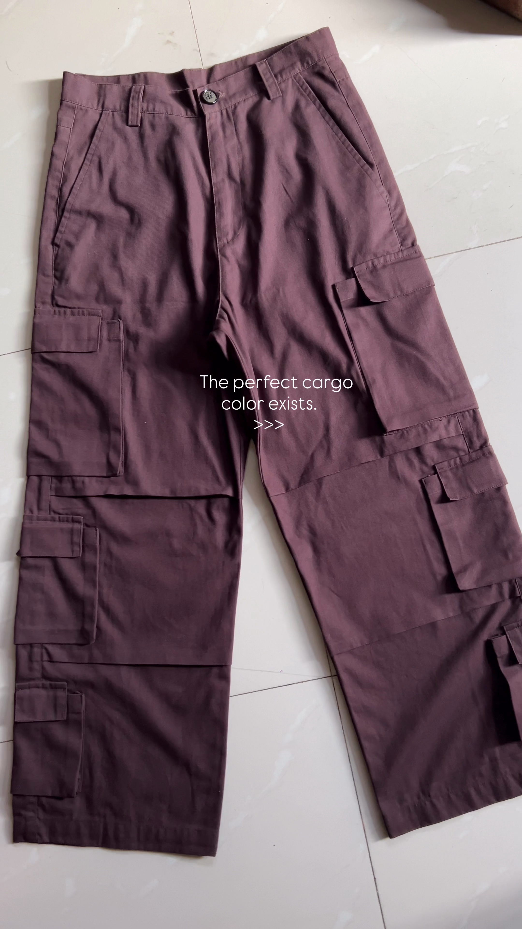 twill cotton Trousers in Walnut brown by Decuir