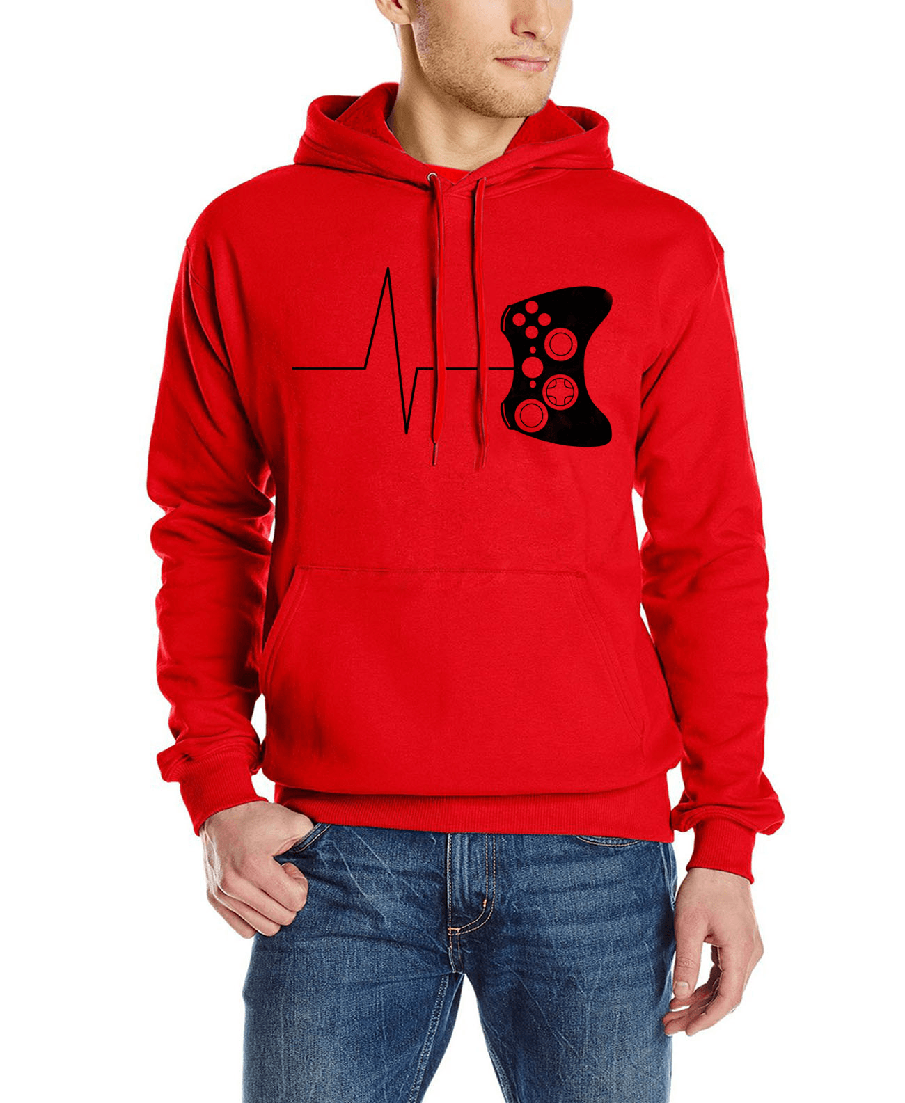 Casual Men'S Loose Long-Sleeved plus Fleece Sweater