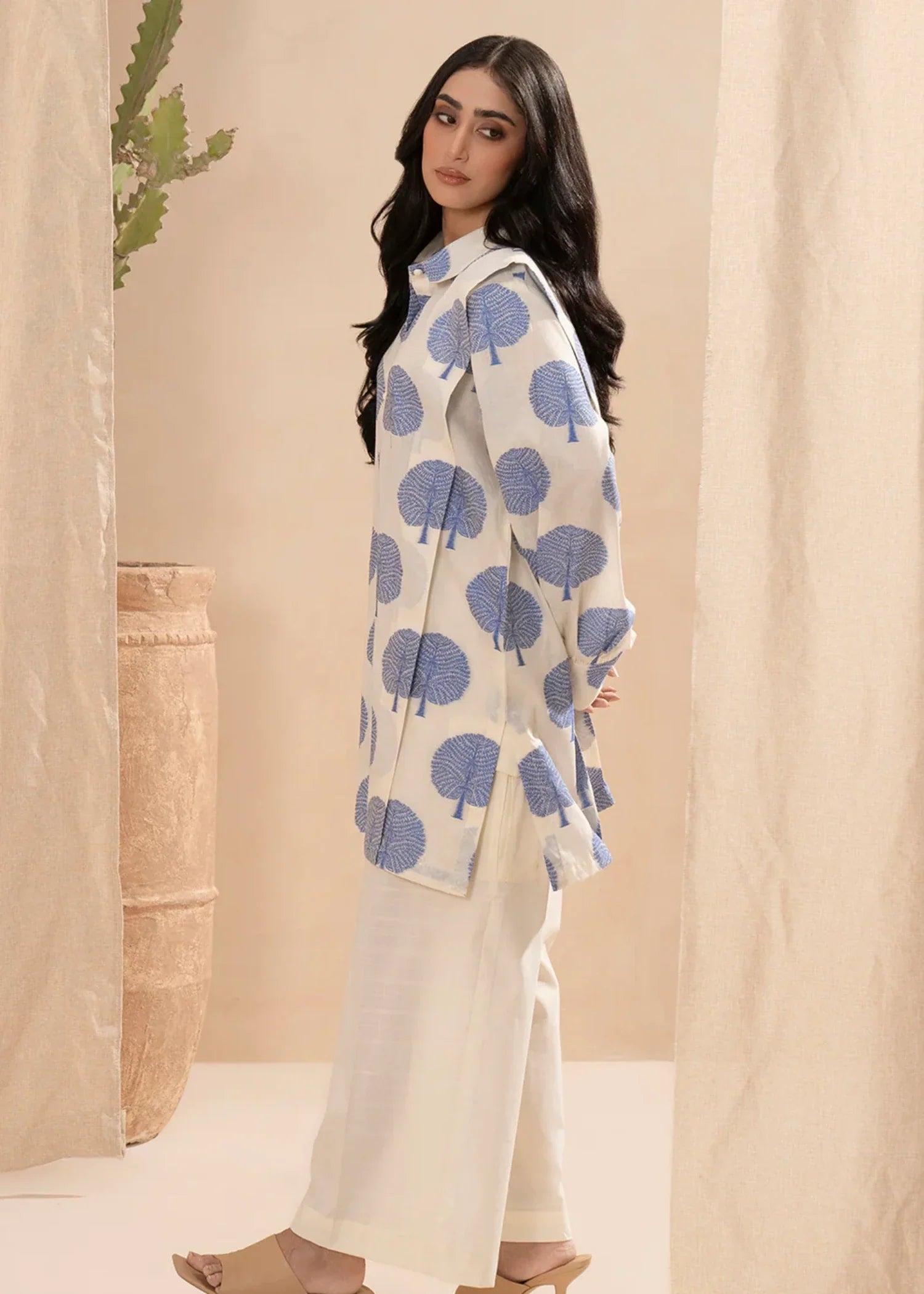 jacquard Tunic in White