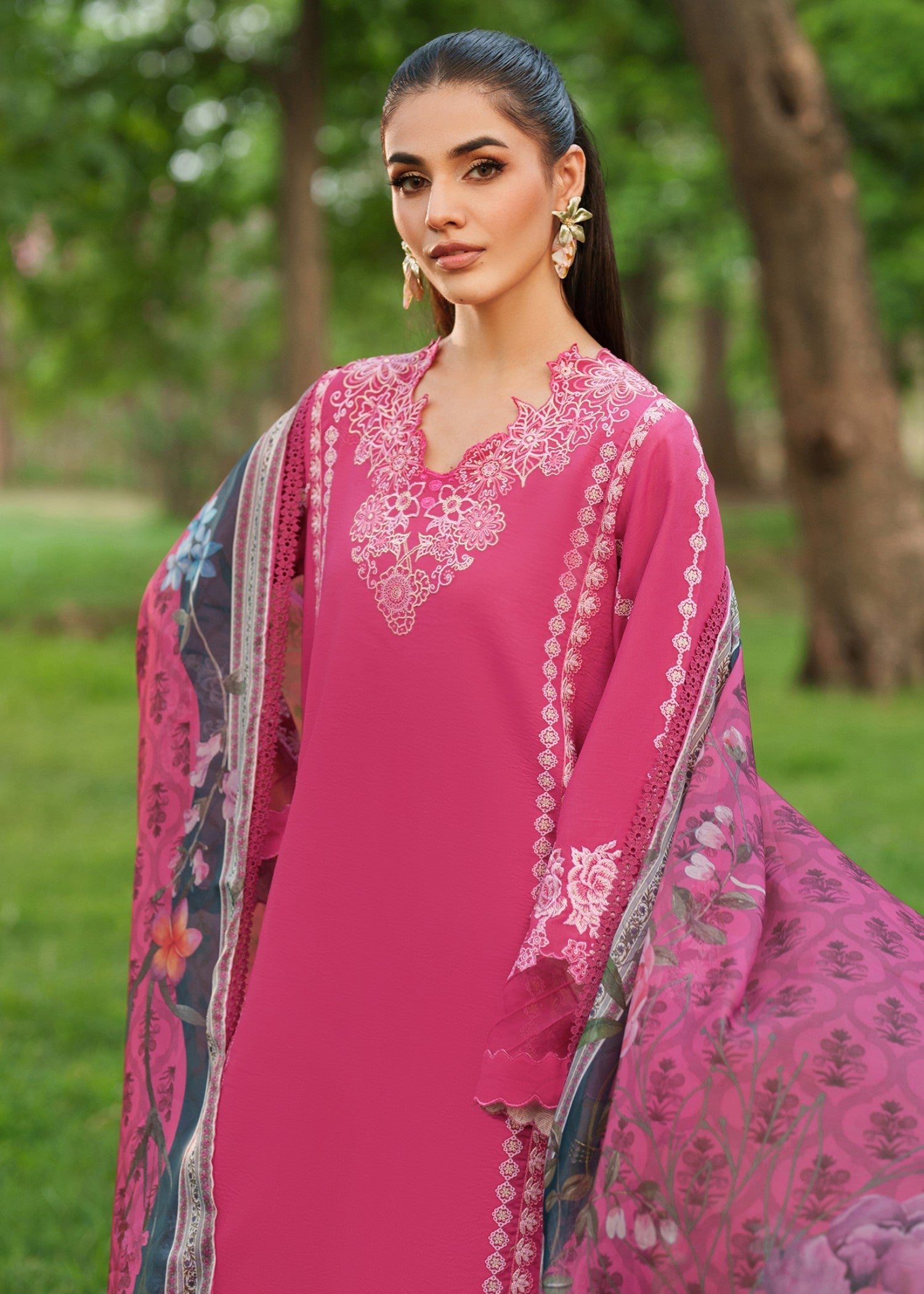 cambric Unstitched in Deep pink