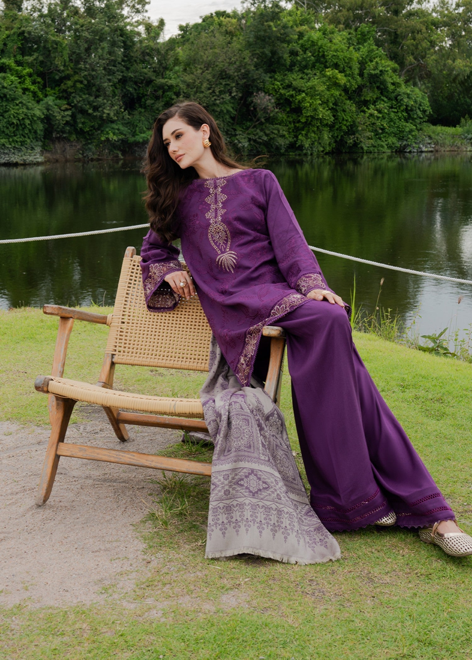 wool Unstitched in Purple