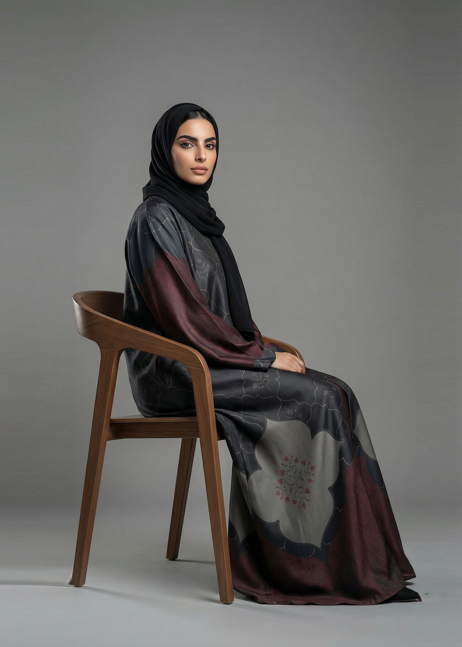 silk Abaya in Multi