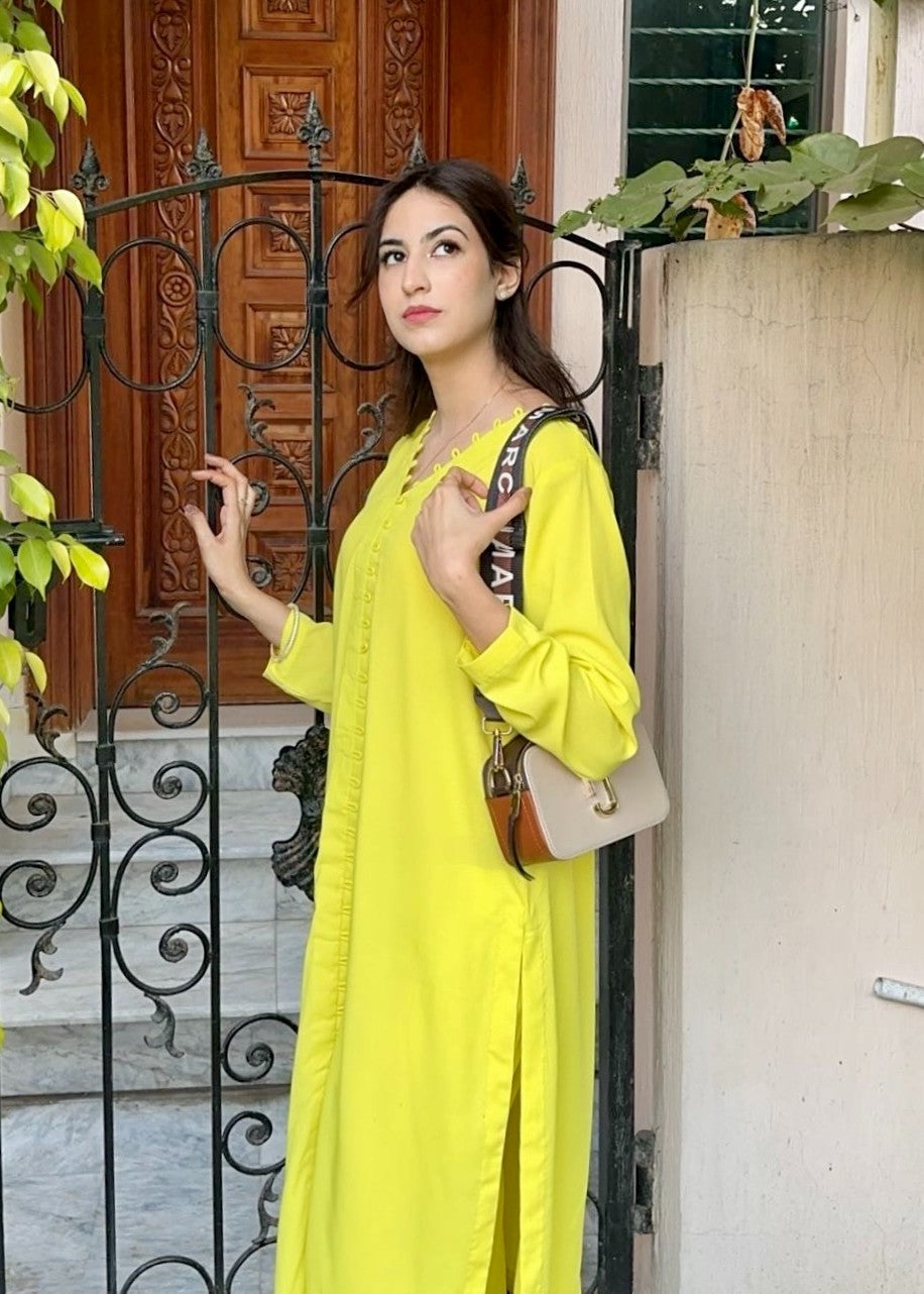 crepe Co Ord Sets in Lemon
