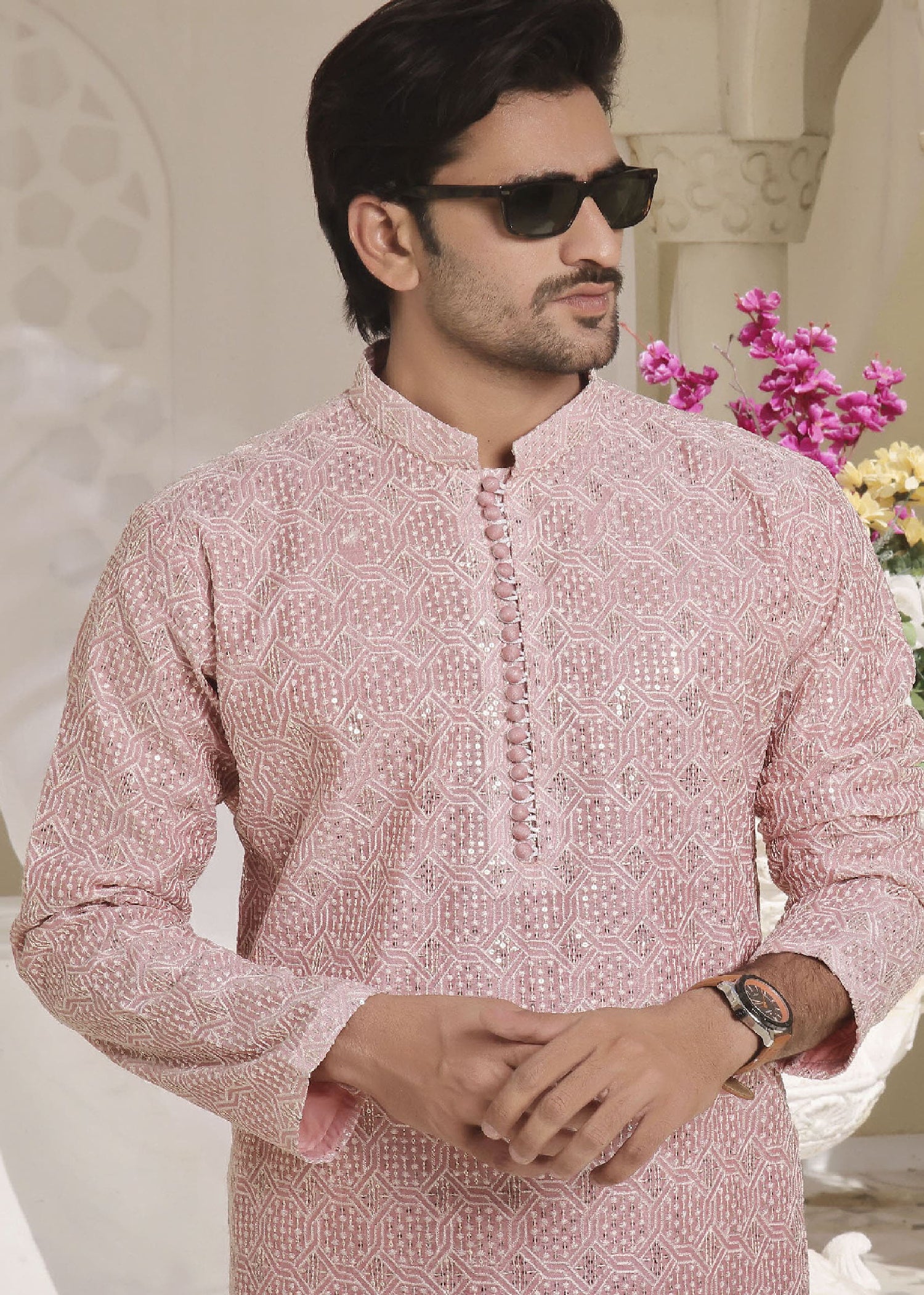 cotton Kurta Set in Baby pink by The Great Masters (TGM)