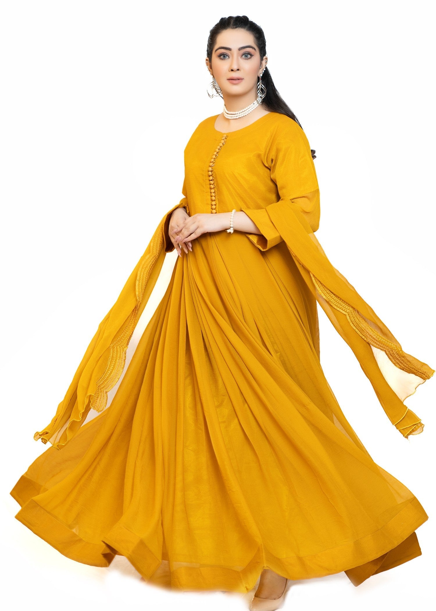 chiffon Maxi in Mustard