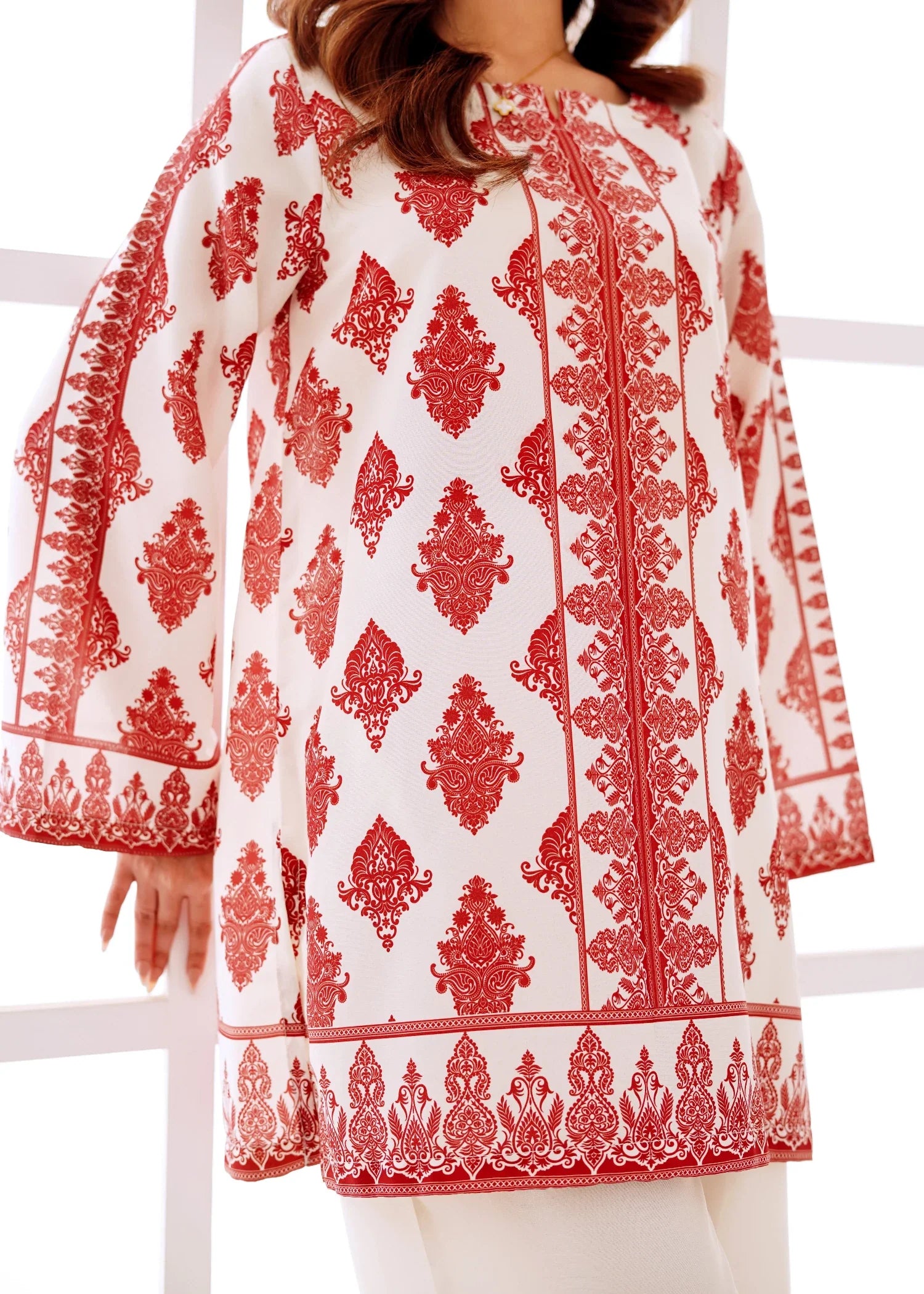 poly lawn Co Ord Sets in White