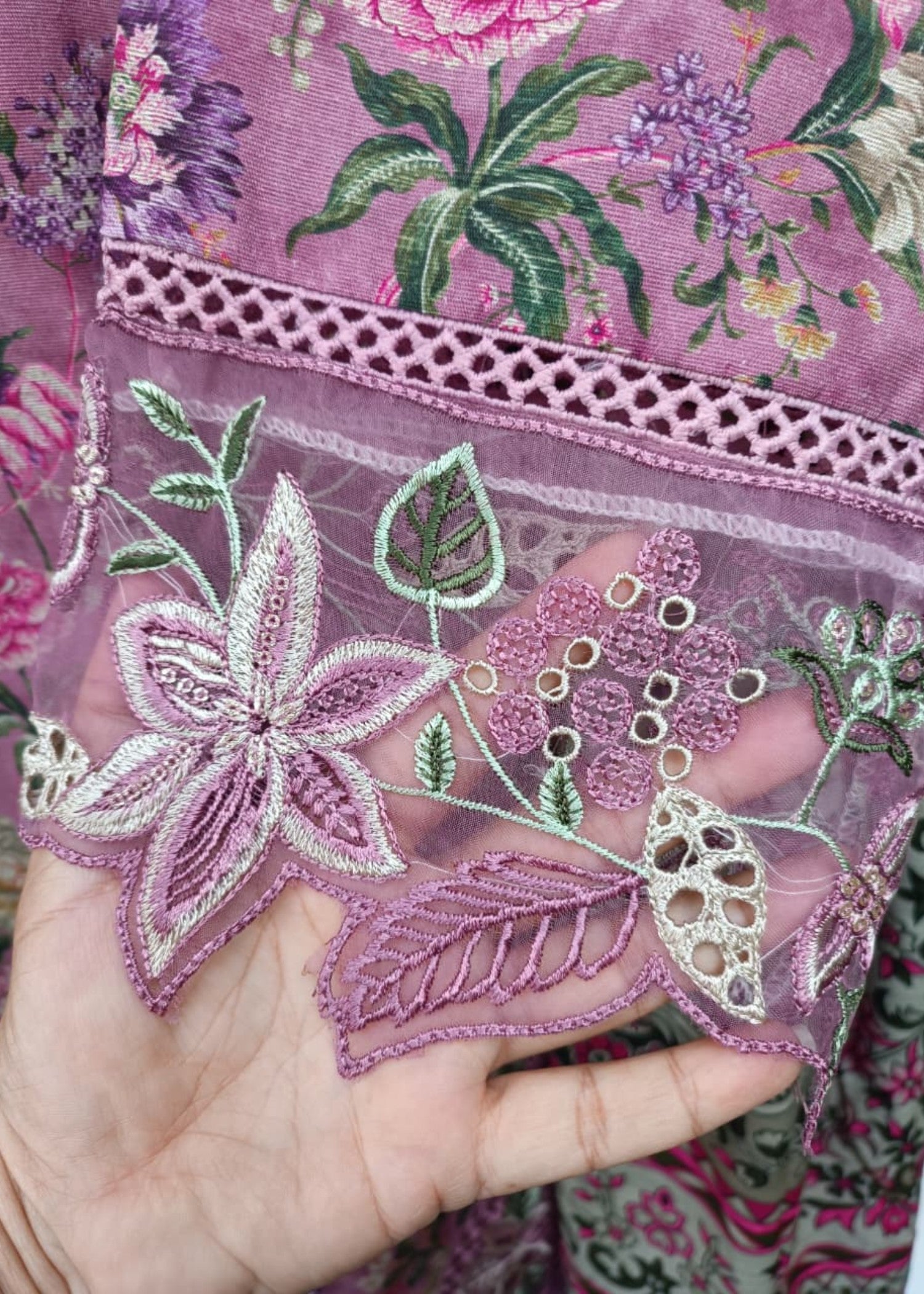 khaddar Kurta Set in Mauve