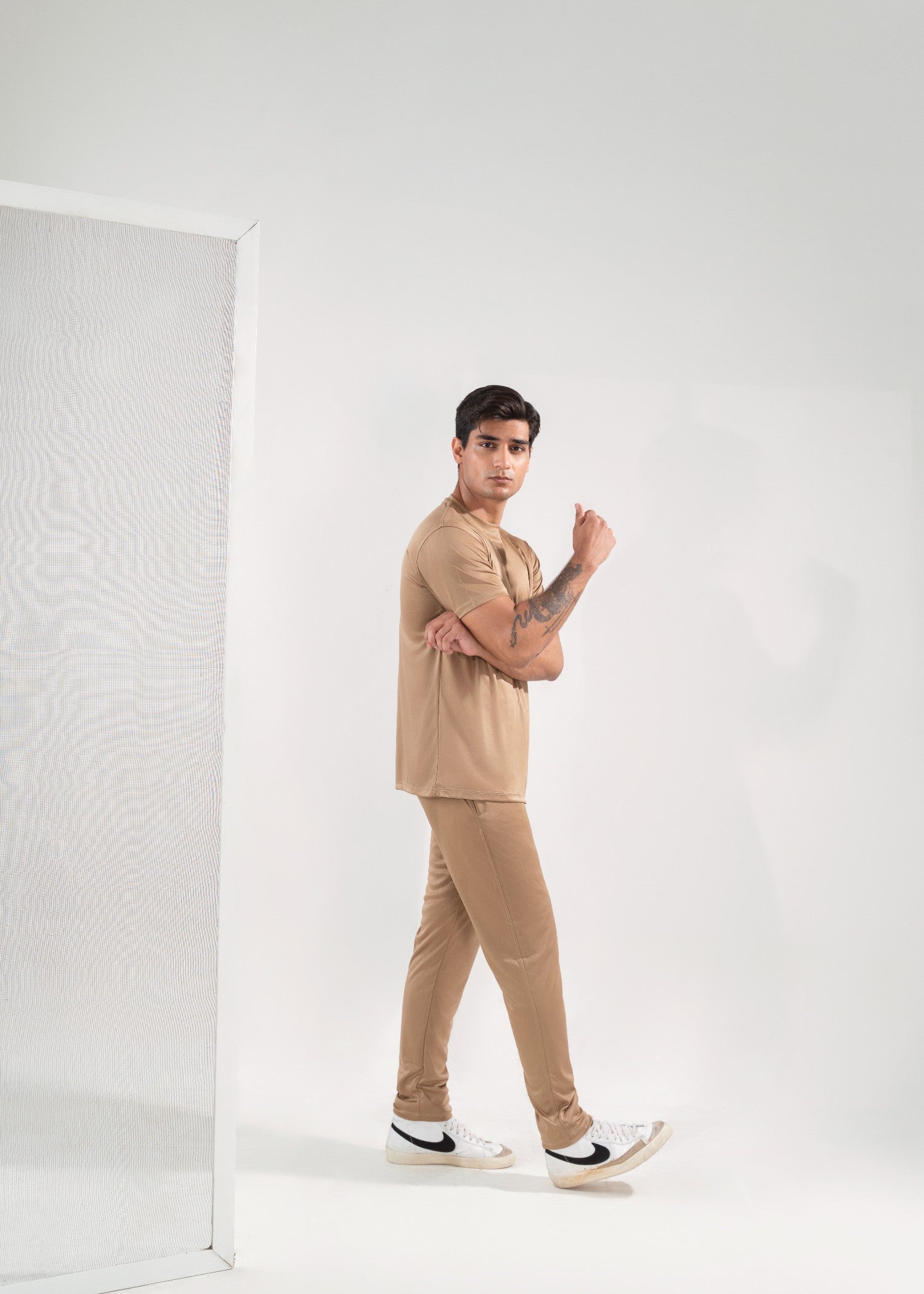 polyester Tracksuit in Beige