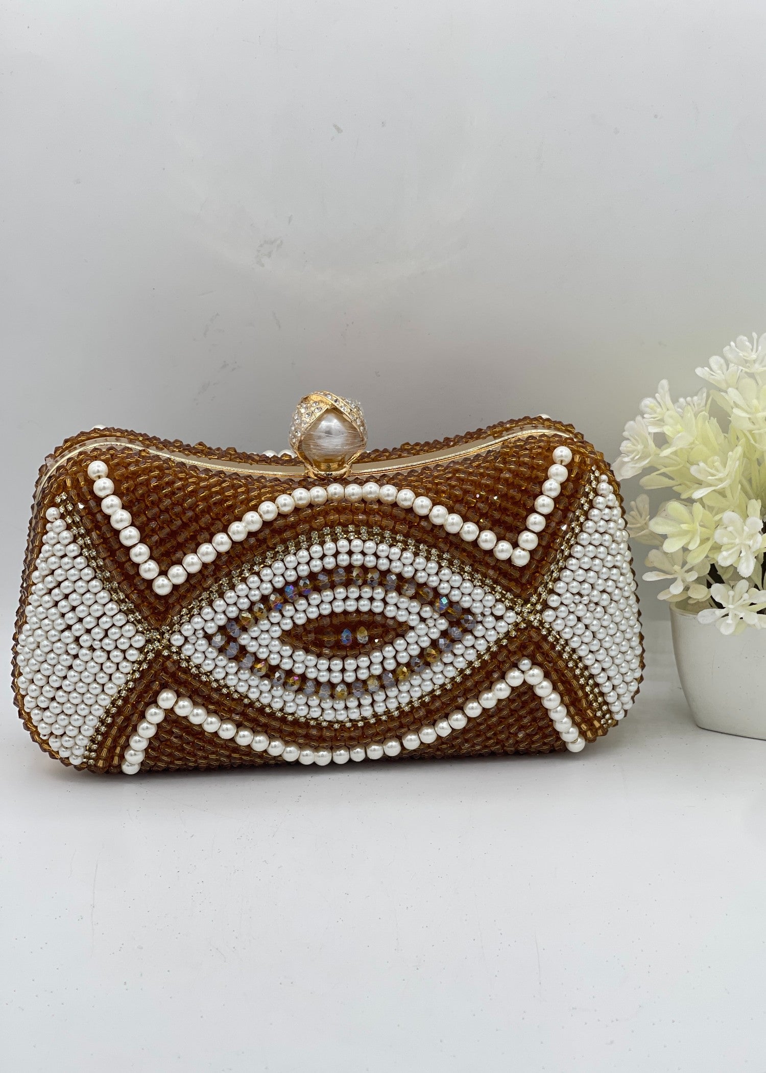 Clutch in Champagne Color by - Trendy Women Clutch ORF5581