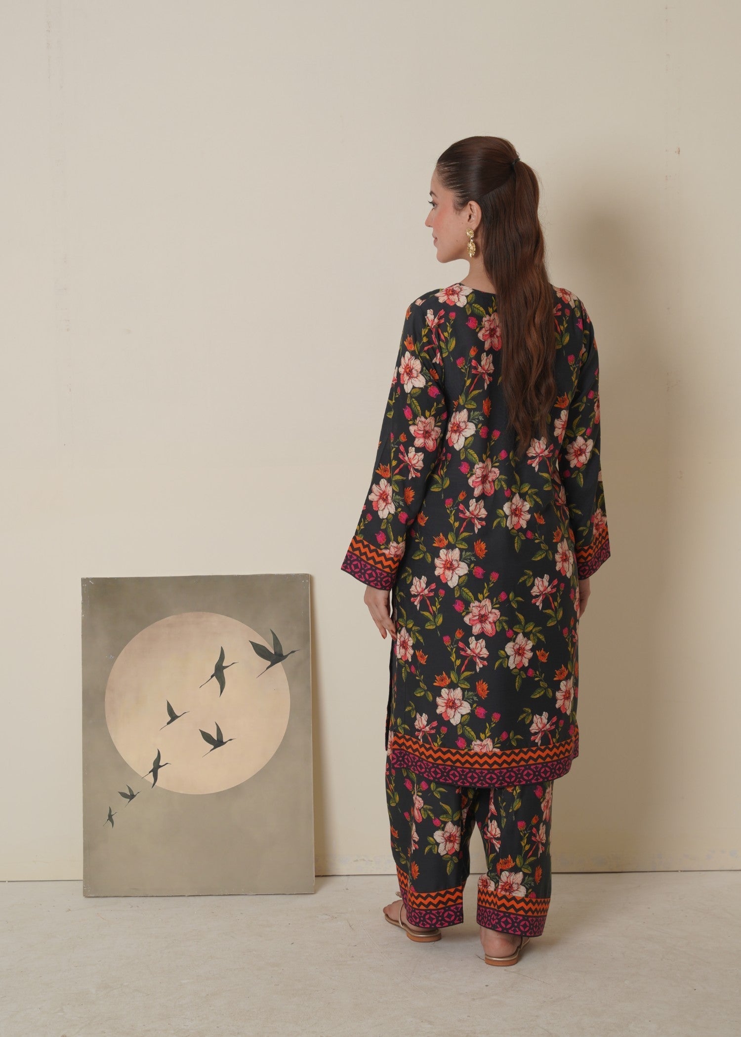 linen Kurta Set in Ink