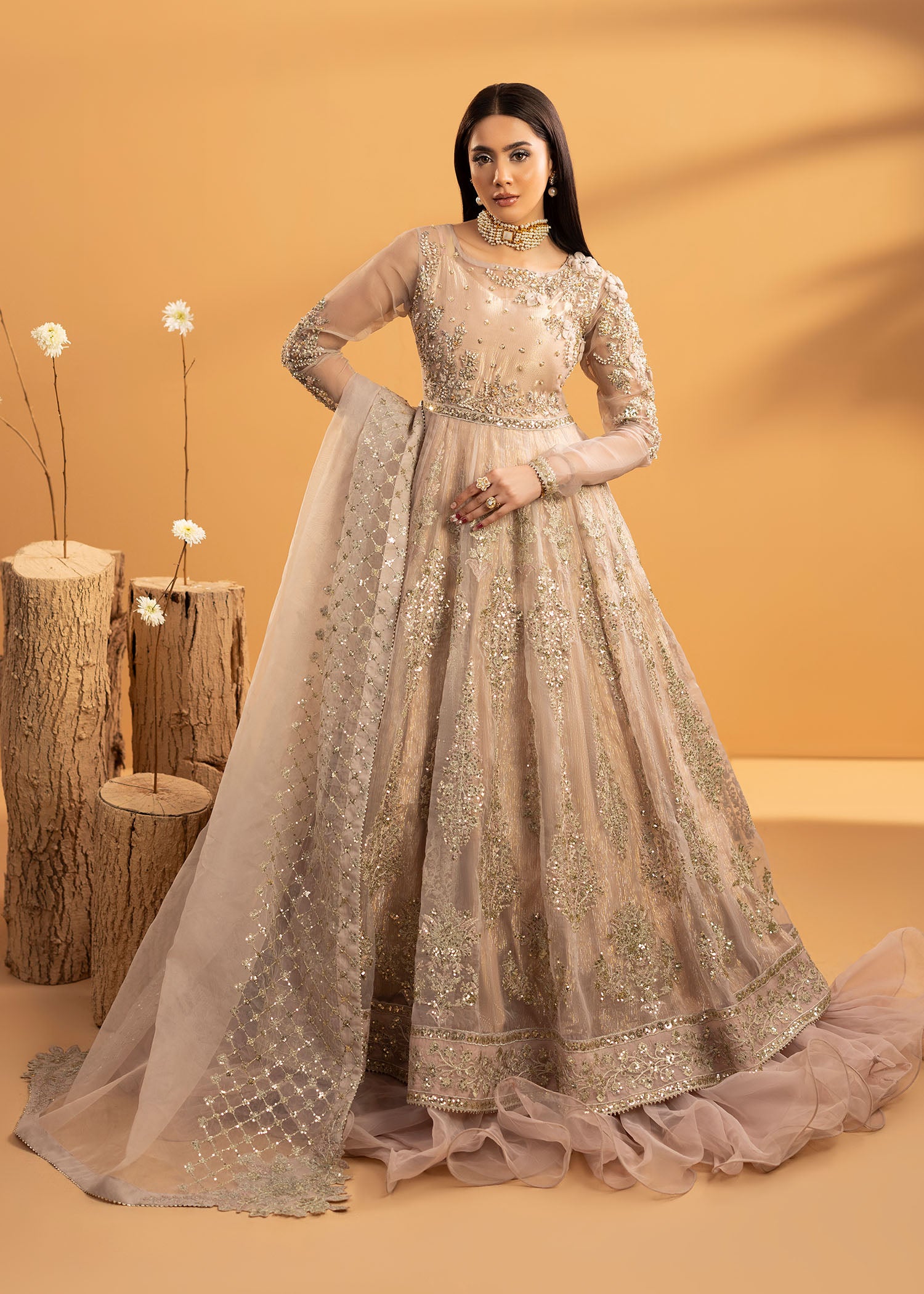 organza Maxi in Rose pink