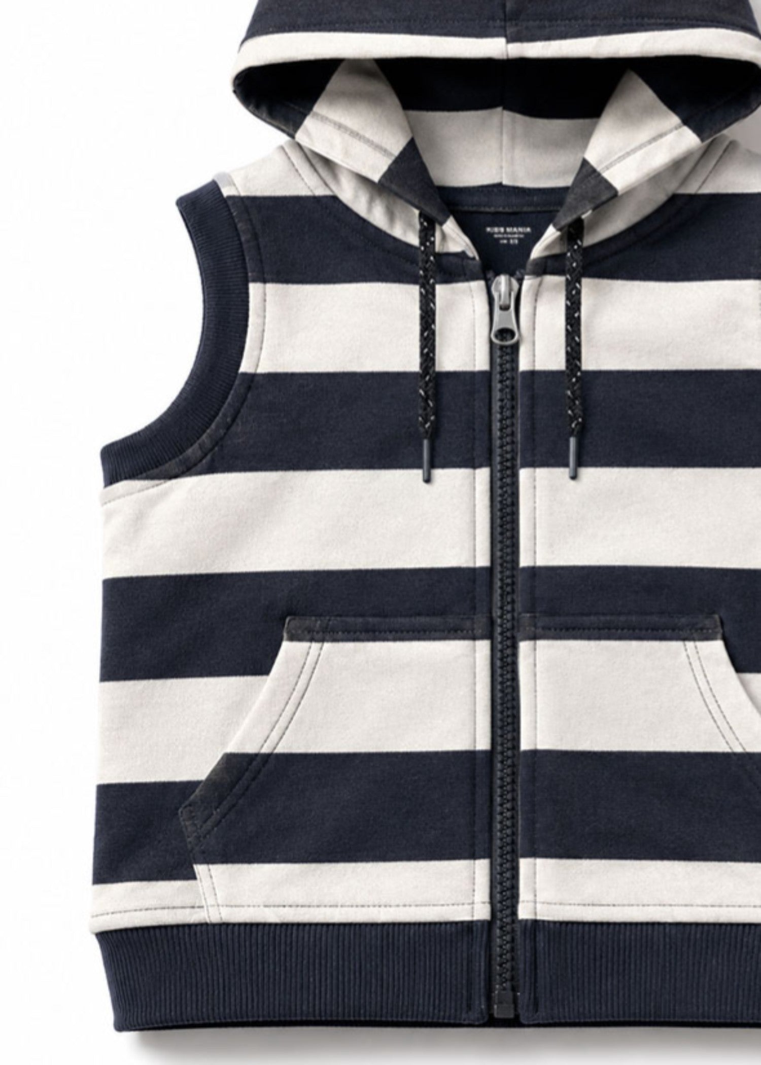 fleece Hoodie in Aegean blue, white