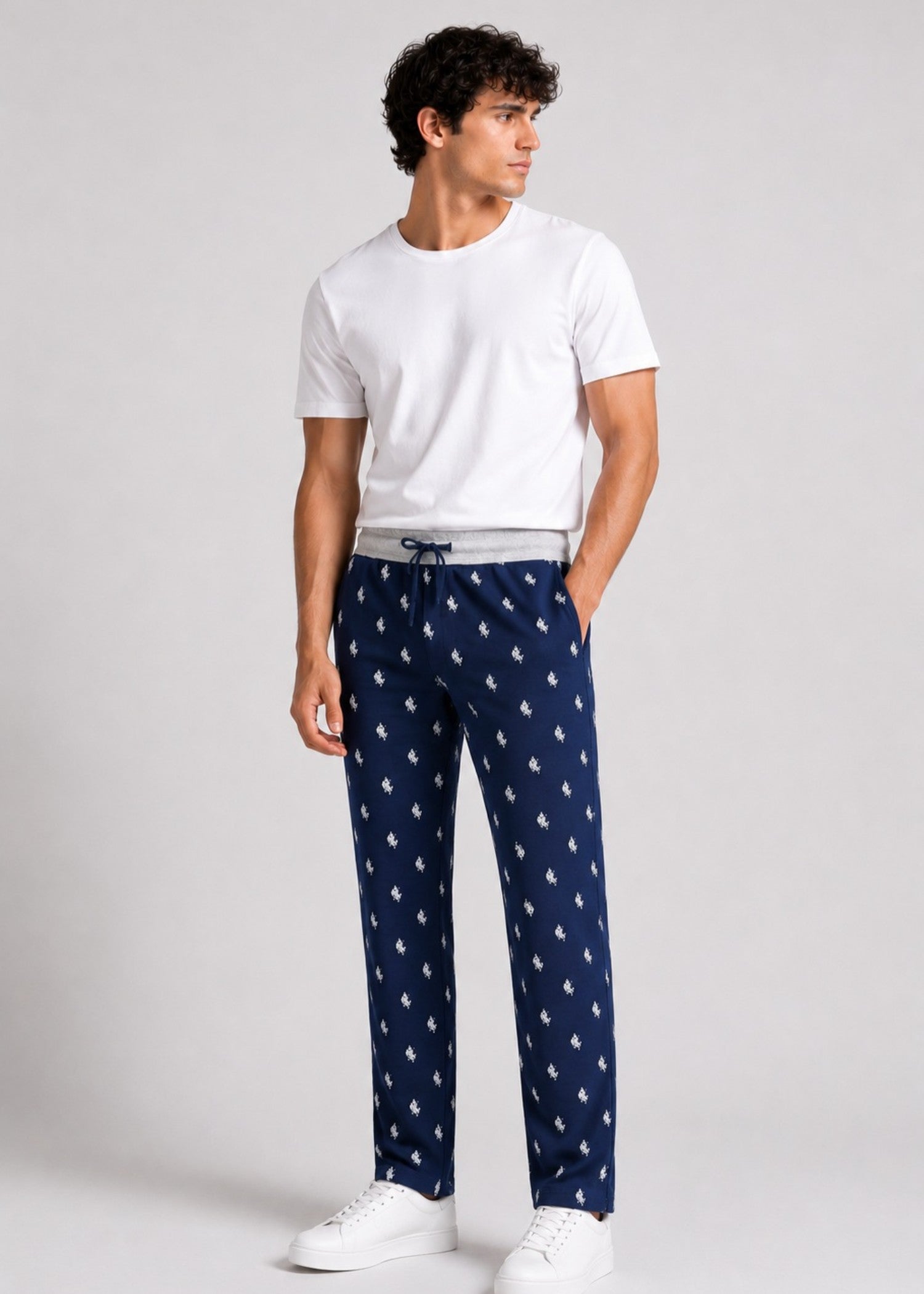 cotton jersey Trousers in Midnight