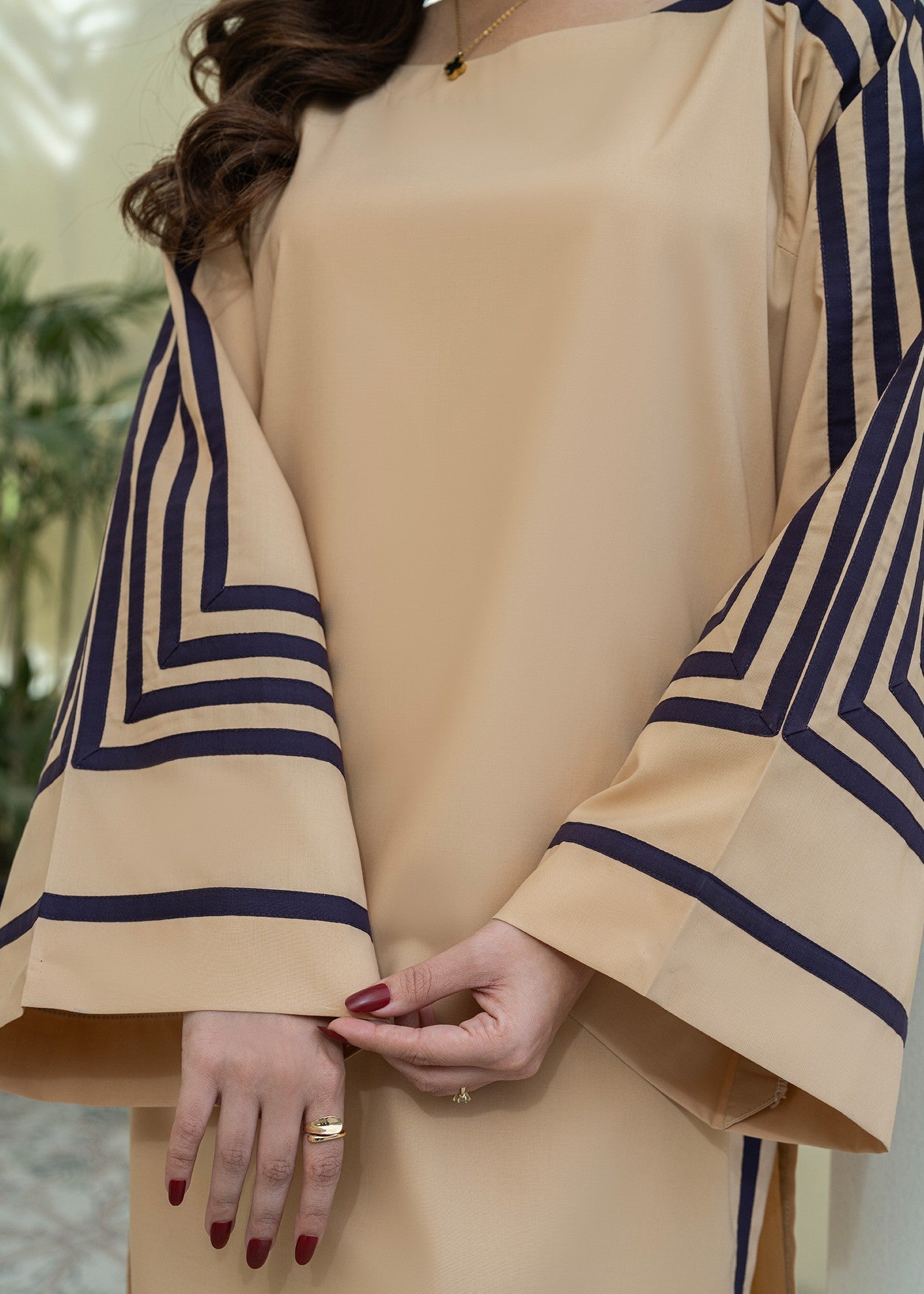 wash & wear Kurta Set in Apricot orange