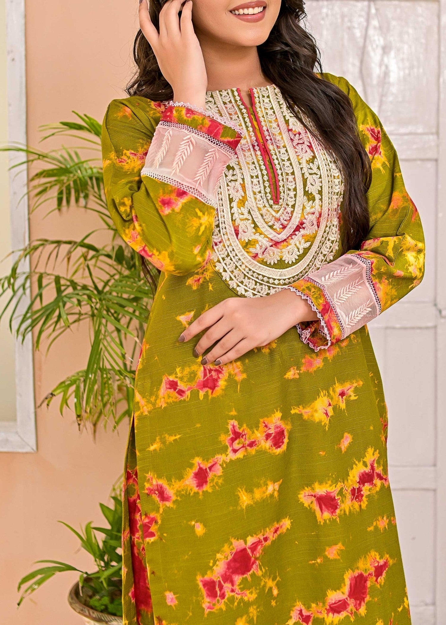 khaddar Co Ord Sets in Olive green