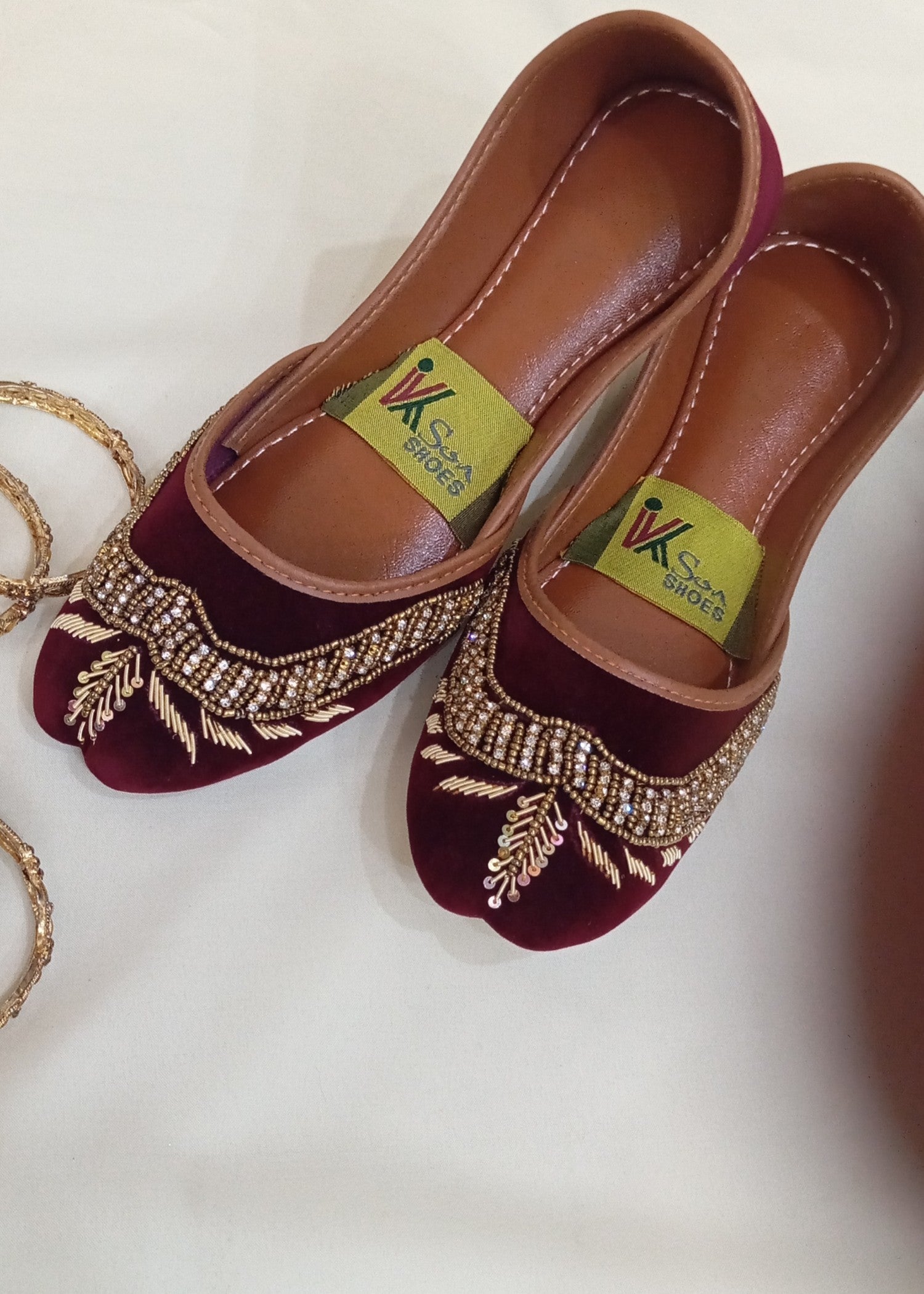 Khussa in Maroon by - High Quality Women Khussa GCR3406