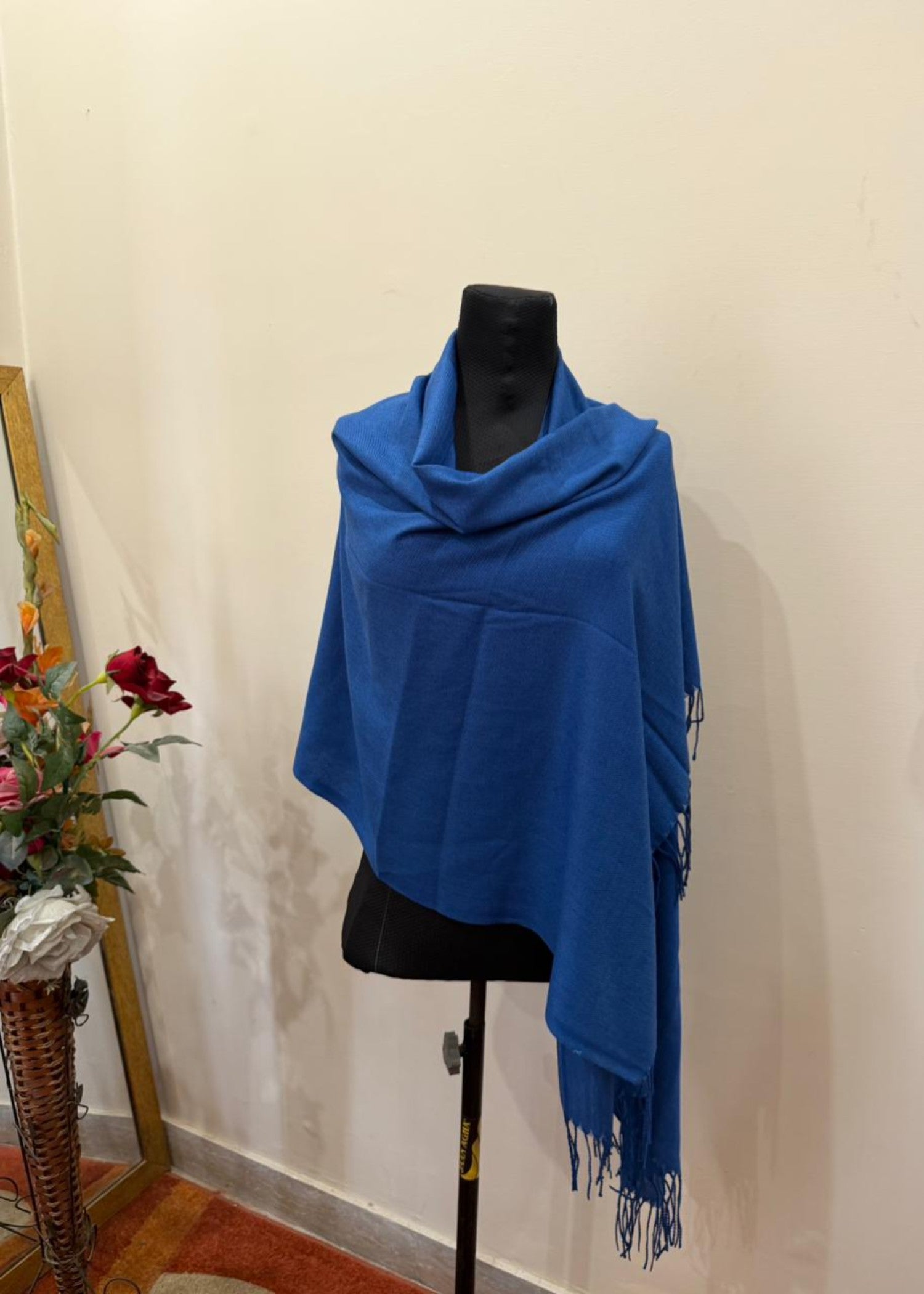 cashmere wool Hijab in Sapphire blue