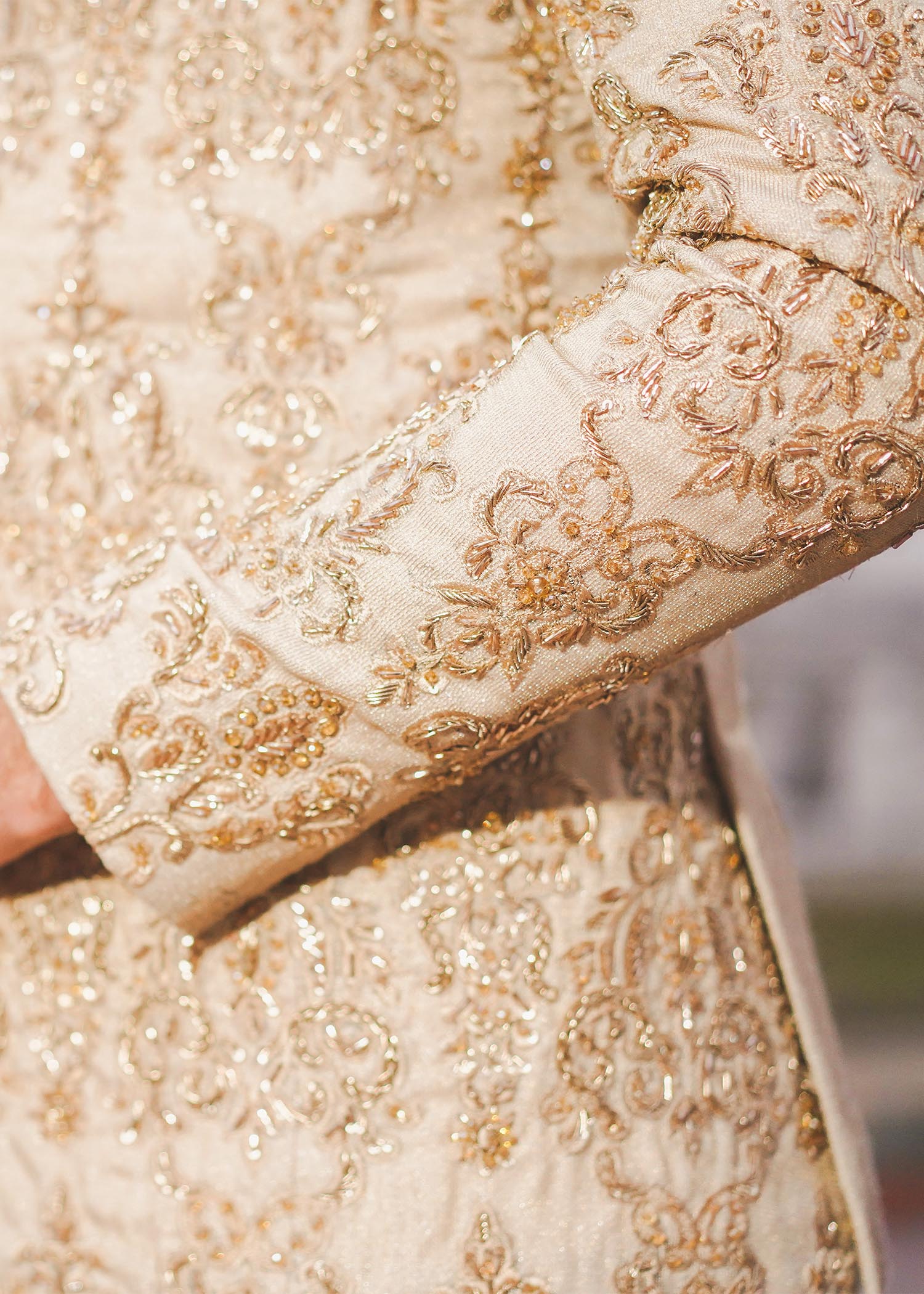 thai silk Prince Coat in Beige