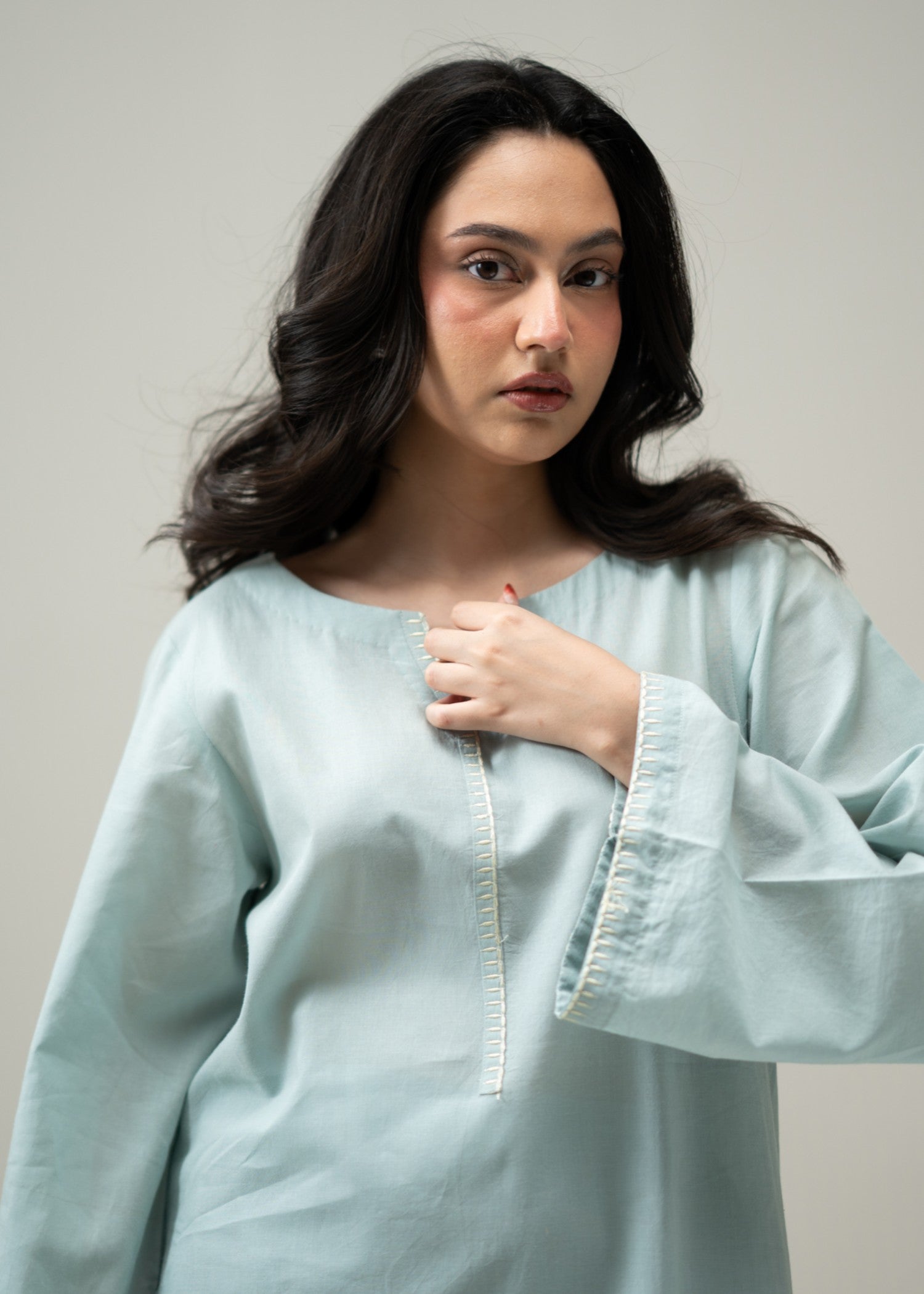 pure cotton Co Ord Sets in Light blue