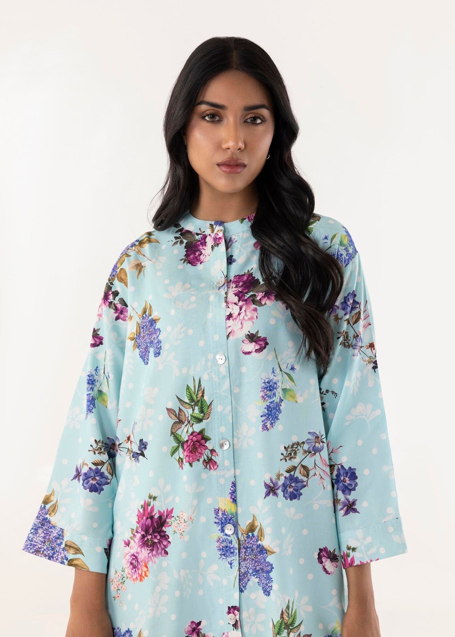linen Kurti in Light blue