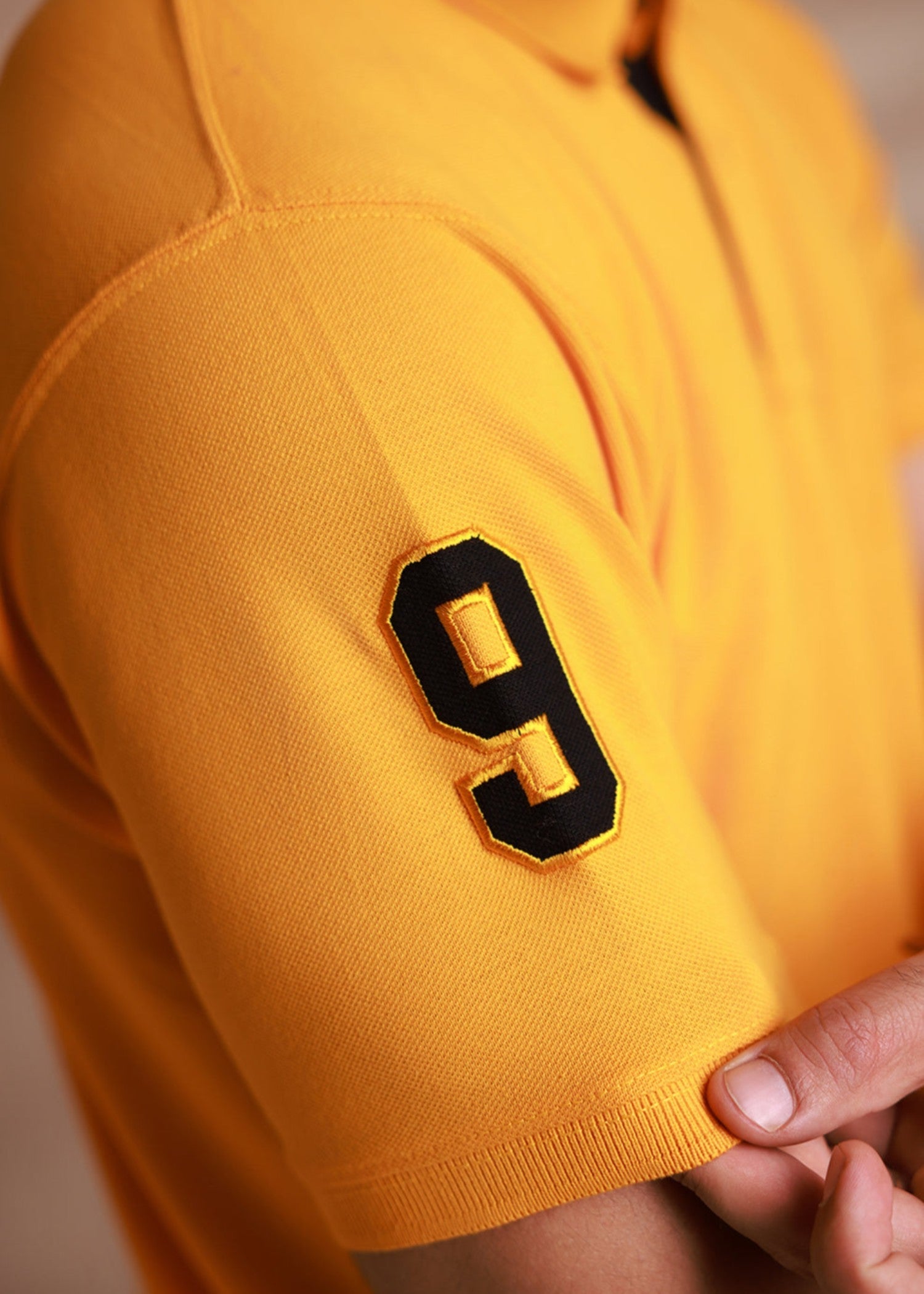 cotton Polo Shirt in Mustard